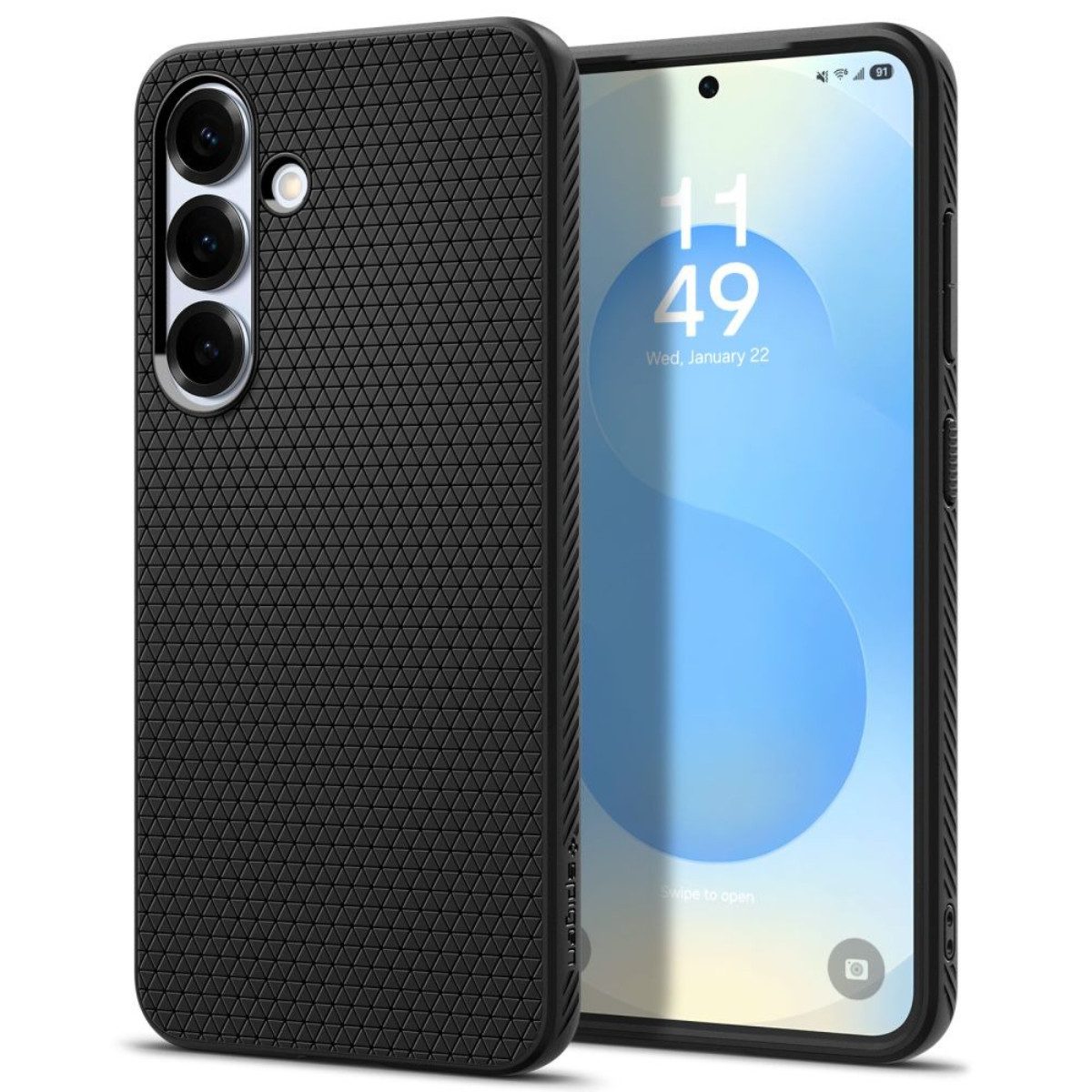 Spigen Handyhülle Liquid Air Matt Kompatibel mit Samsung Galaxy S25 6,2, Mattes Design mit griffiger Struktur für sicheren Halt