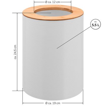 bremermann Kosmetikeimer Kosmetikeimer SEGNO aus Bambus und Kunststoff, Abfalleimer, 5,5 L