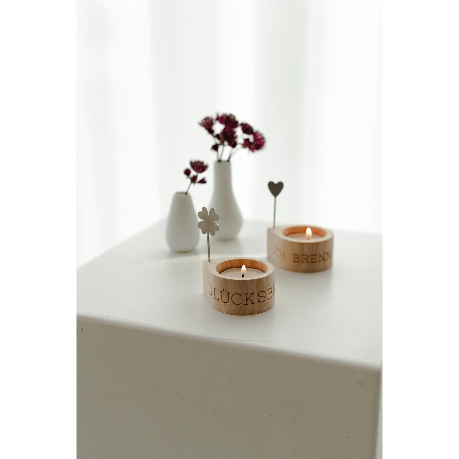 Räder Kerzenhalter Design Teelichthalter Licht für Dich Glücksbringer Natur (6,5cm)