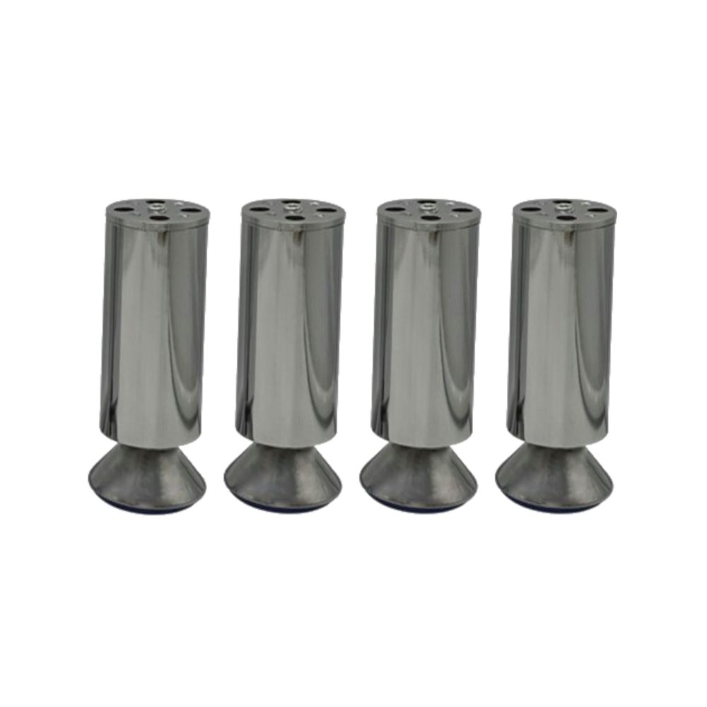 HOOZ Möbelfuß Möbelfüße 4er Set Chrom – Höhenverstellbar – 80–150 mm – Möbelbeine, (Set, 4-St., 15 cm), in 4 verschiedenen Größen
