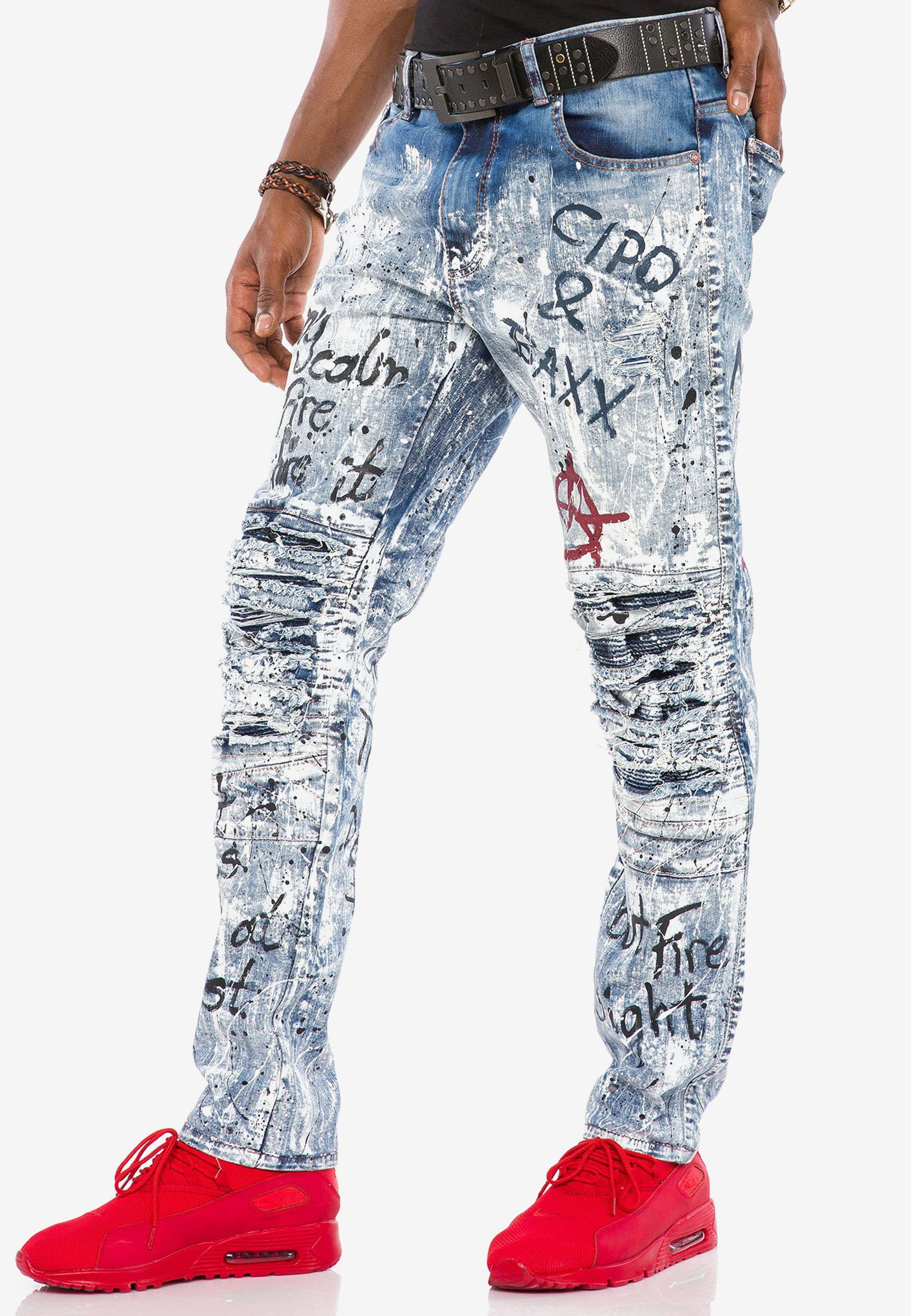 Fit Straight coolen Slim-fit-Jeans Baxx n im & Cipo Destroyed-Look
