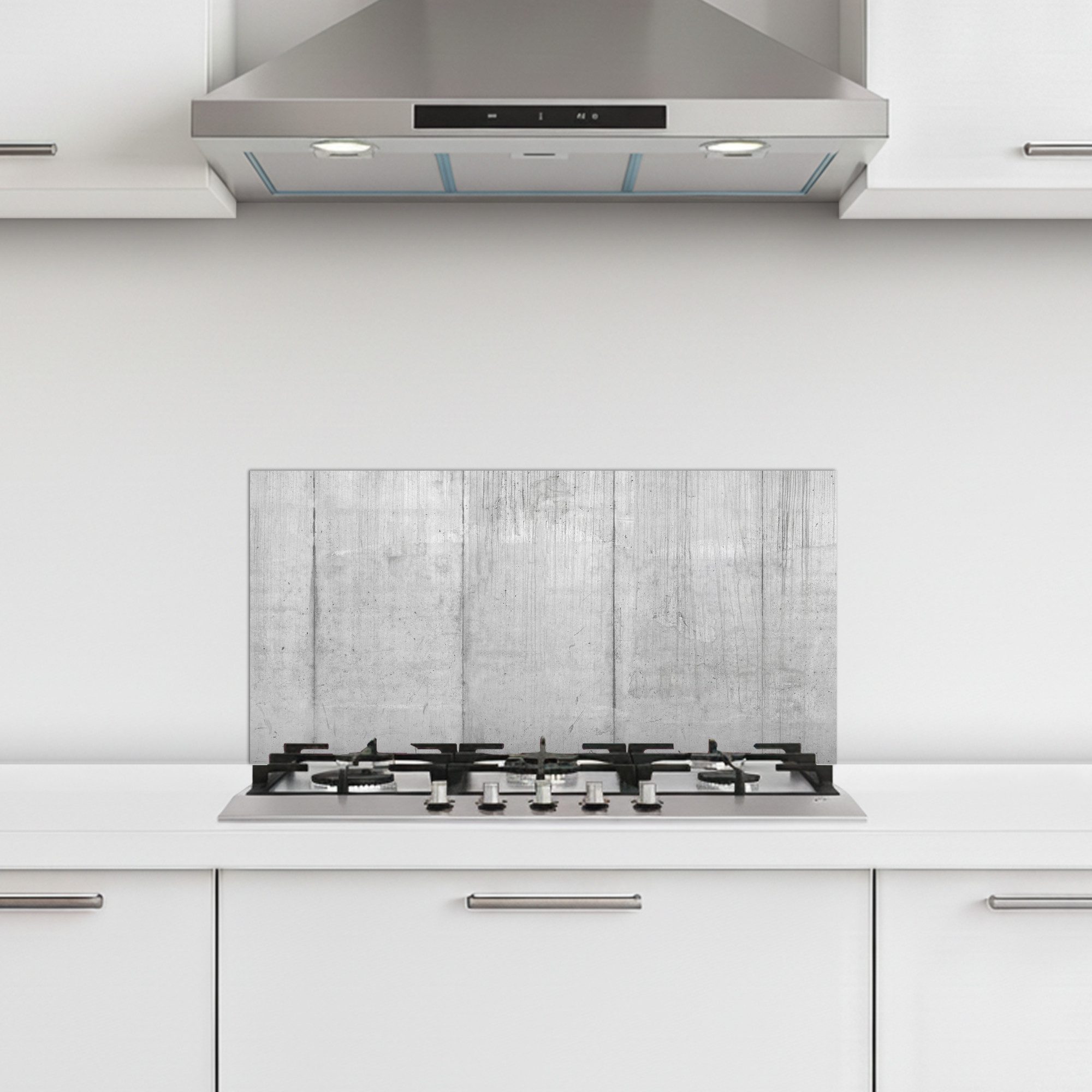 MuchoWow Küchenrückwand selbstklebend Grau - Betonoptik/print - Industriell, (1-tlg), Küchenrückwand, Spritzschutz, Kitchen, 60x30 cm