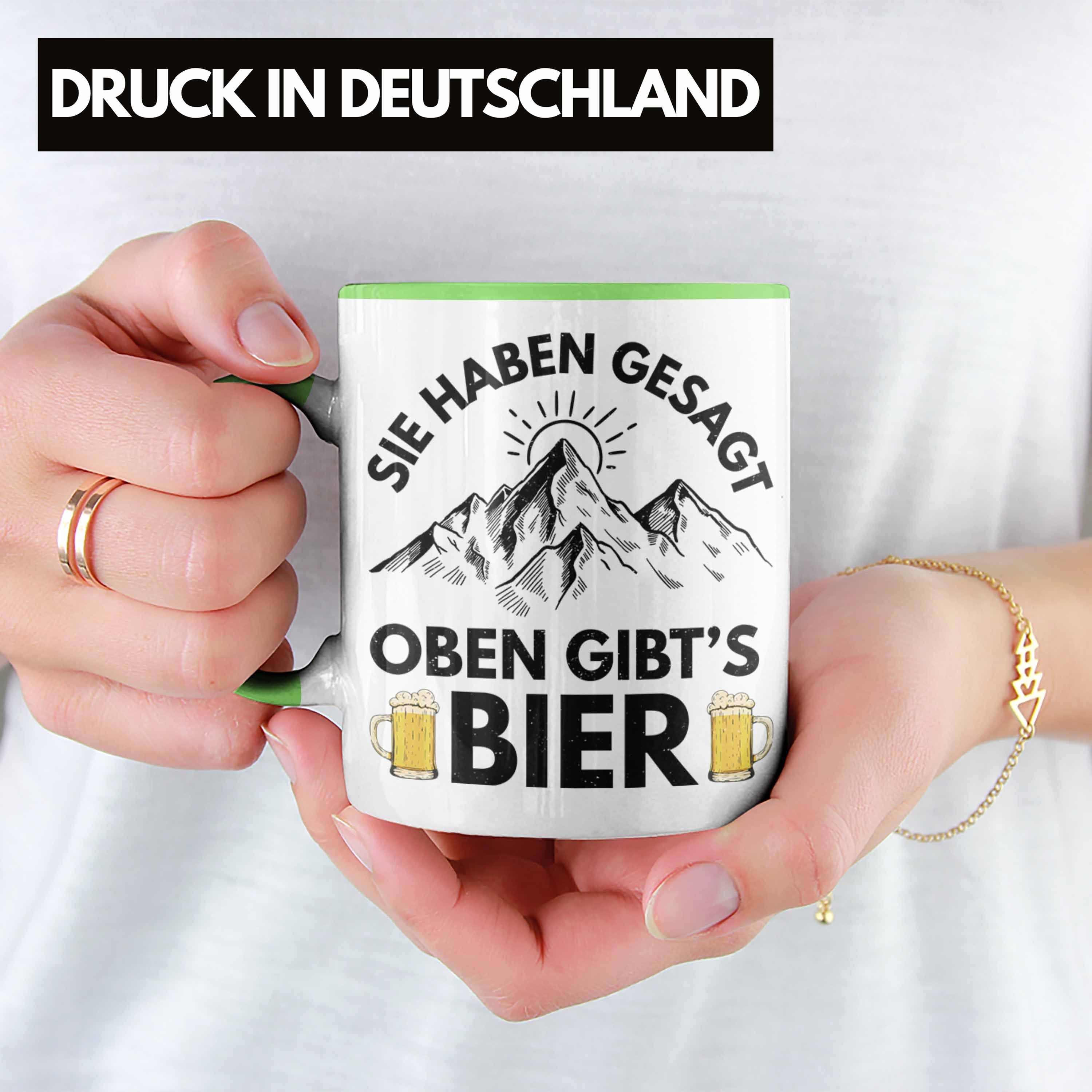 Berge Geschenk Geschenkidee Grün Tasse Geschenk Gibts Sie Bier Wandern Haben Trendation Trendation - Oben Gesagt Wanderer Tasse