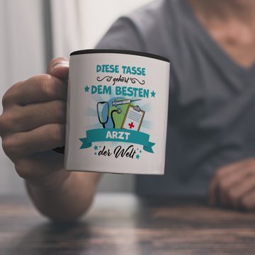 speecheese Tasse Bester Arzt der Welt Kaffeebecher Schwarz