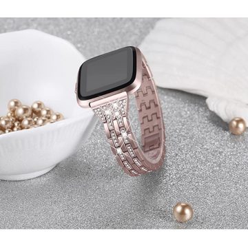 zggzerg Uhrenarmband Elegantes Metall-Armband,Schlanke Bling-Armbänder kompatibel