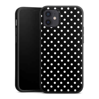 DeinDesign Handyhülle Punkte Retro Polka Dots Polka Dots - schwarz und weiß, Apple iPhone 12 mini Silikon Hülle Premium Case Handy Schutzhülle