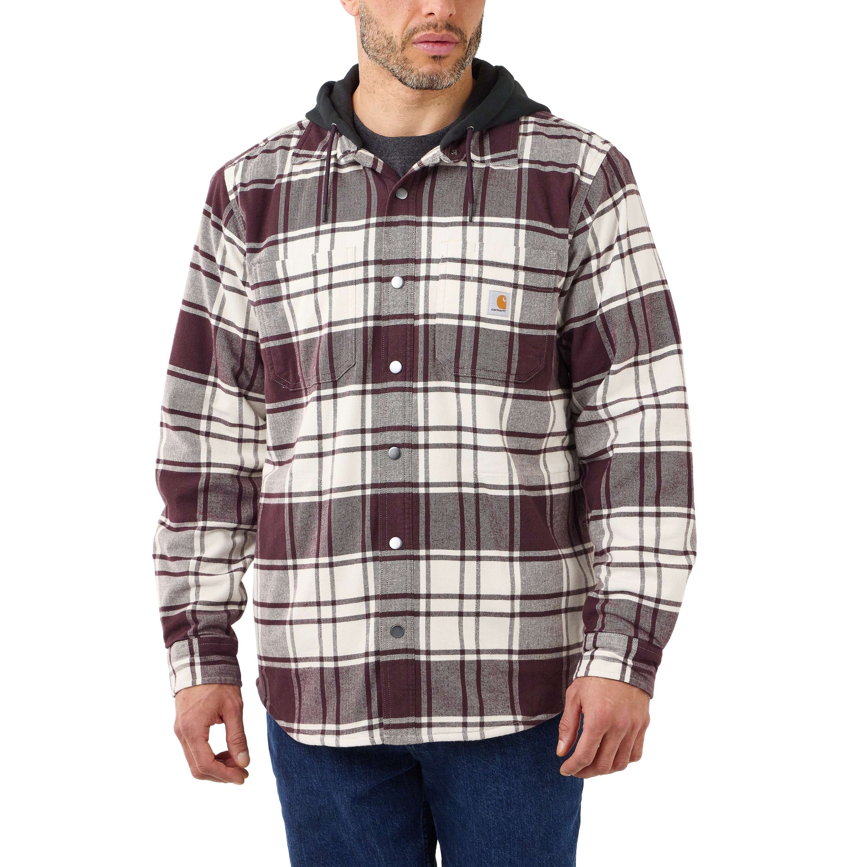 Carhartt Hemdjacke Carhartt FLANNEL FLEECE LINED HOODED SHIRT JAC 105621 (1-St)