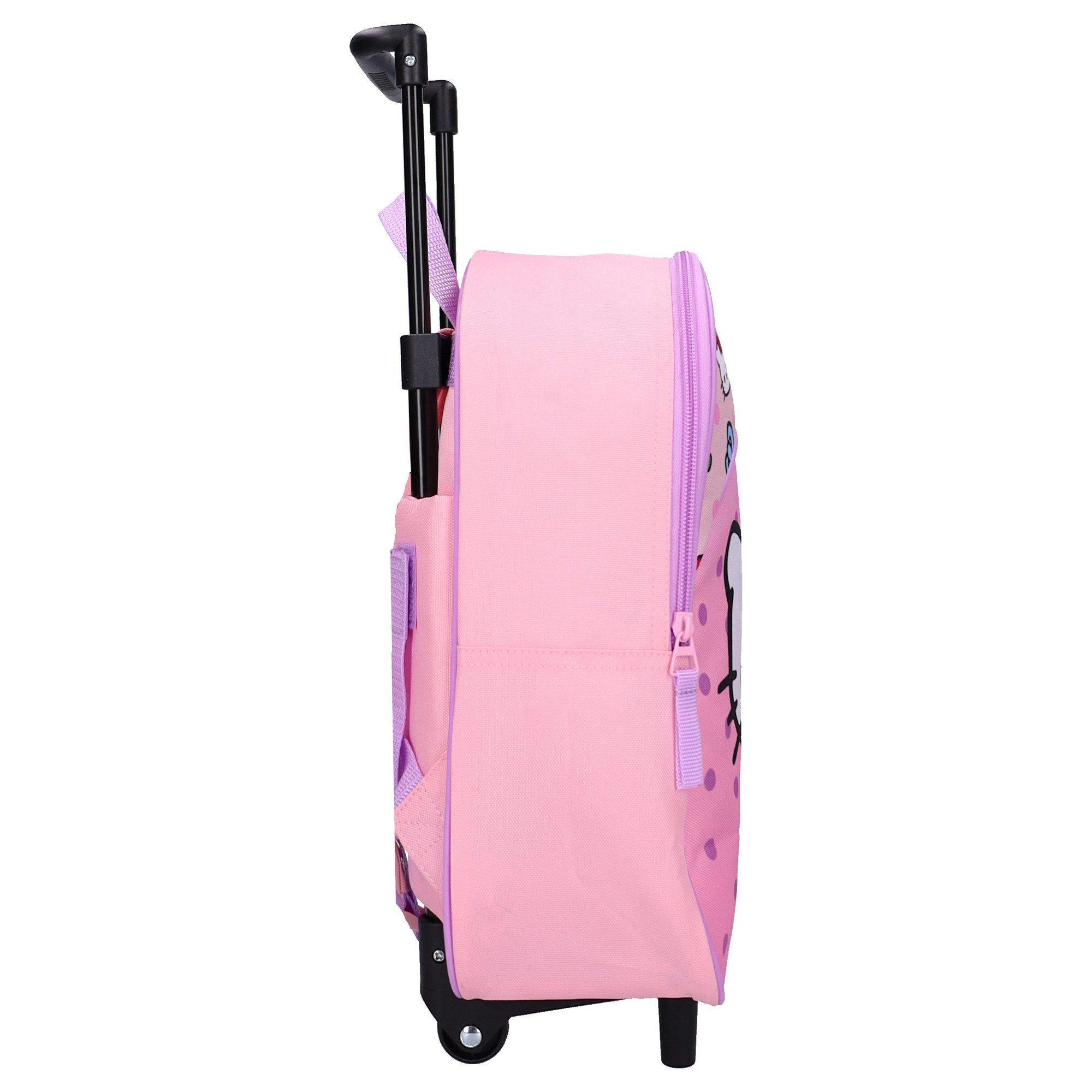 Hello Kitty Trolley Rucksack Kinder Schulrucksack mit Rollen Ziehgriff Tasche