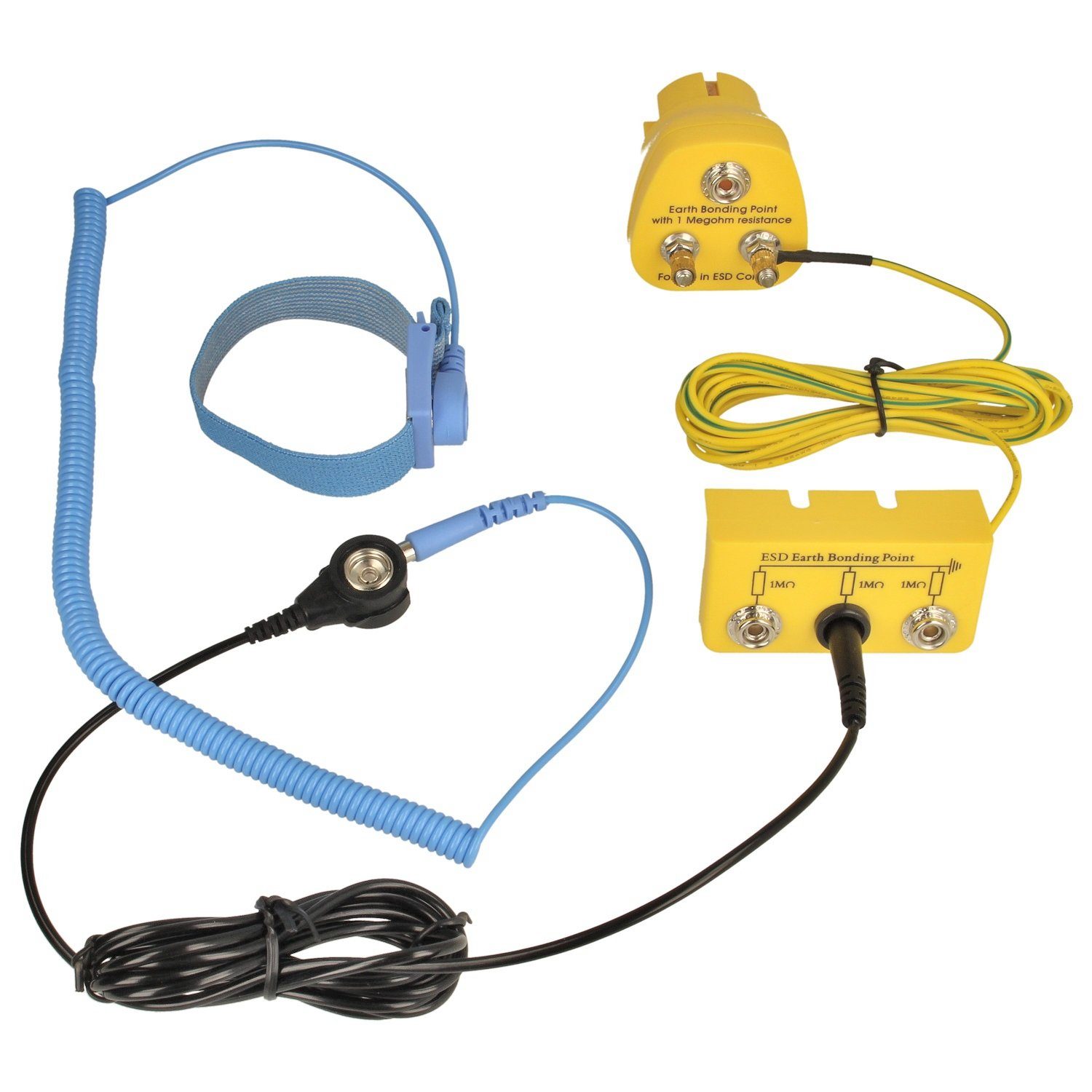 Minadax Reparatur-Set ESD Antistatik SET Erdungsstecker + Erdungsbox + Handgelenkmanschette