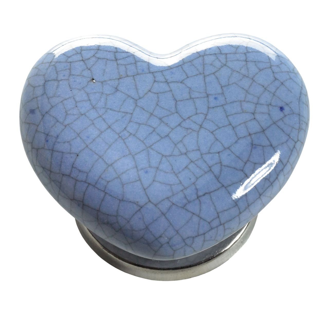 Hettich Möbelgriff Hettich Möbelknopf Keramik blau herzförmig 38,0 x
