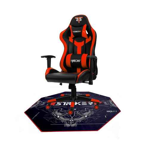 Hyrican Gaming-Stuhl Striker Gaming-Stuhl "Copilot" Gamingstuhl + Stuhlunterlage, Bodenschutzmatte 1100x1100x2mm
