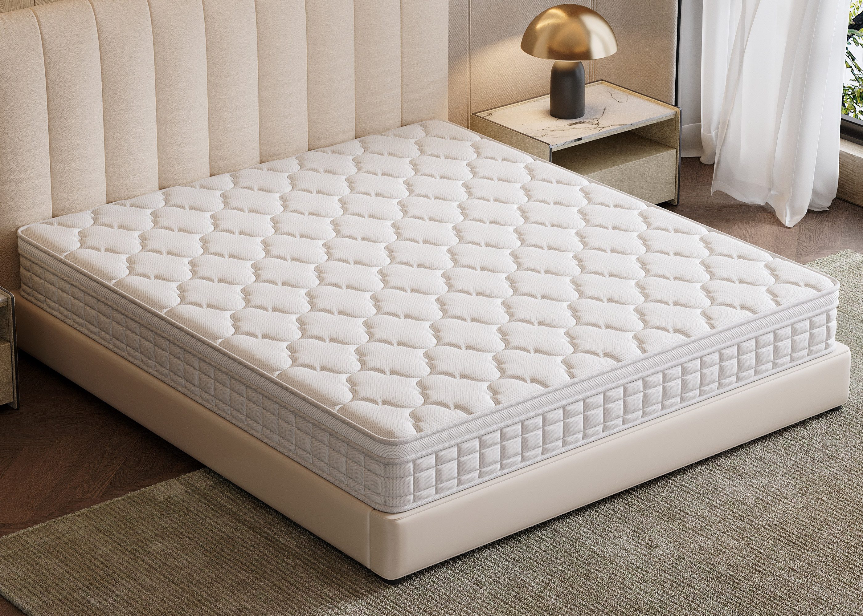 Federkernmatratze Matratze 180x200, 7-Zonen Taschenfederkernmatratze, Höhe 25 cm, oleyluckidea, Größen haben 140 × 200 cm, 160 × 200 cm und 180 × 200 cm