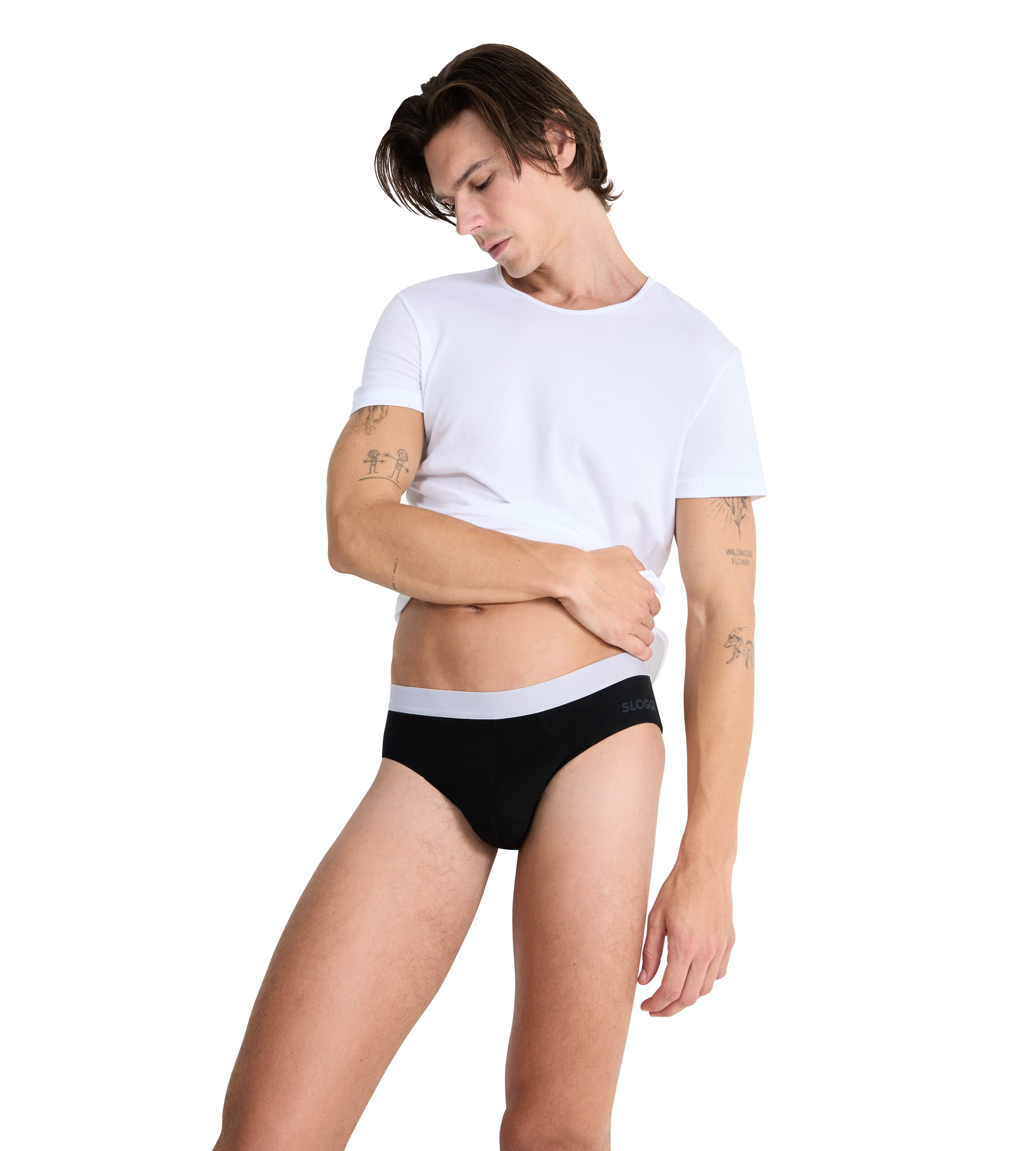 sloggi Slip Men GO ABC 2.0 (2er Pack) schlicht, Baumwollmix, elastisch, ohne Eingriff