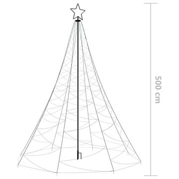 vidaXL Lichterkette LED-Weihnachtsbaum mit Metallstange 1400 LEDs Blau 5 m