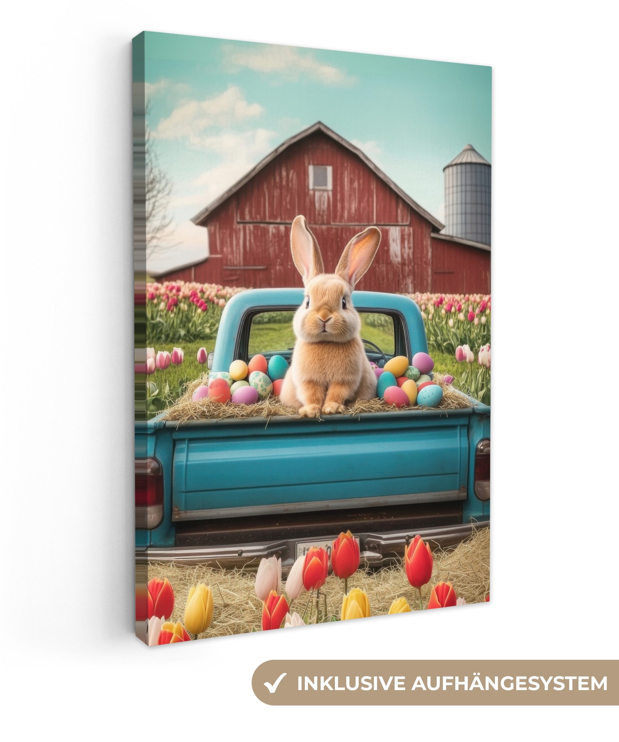 OneMillionCanvasses® Leinwandbild Kaninchen - Bauernhof - günstig online kaufen