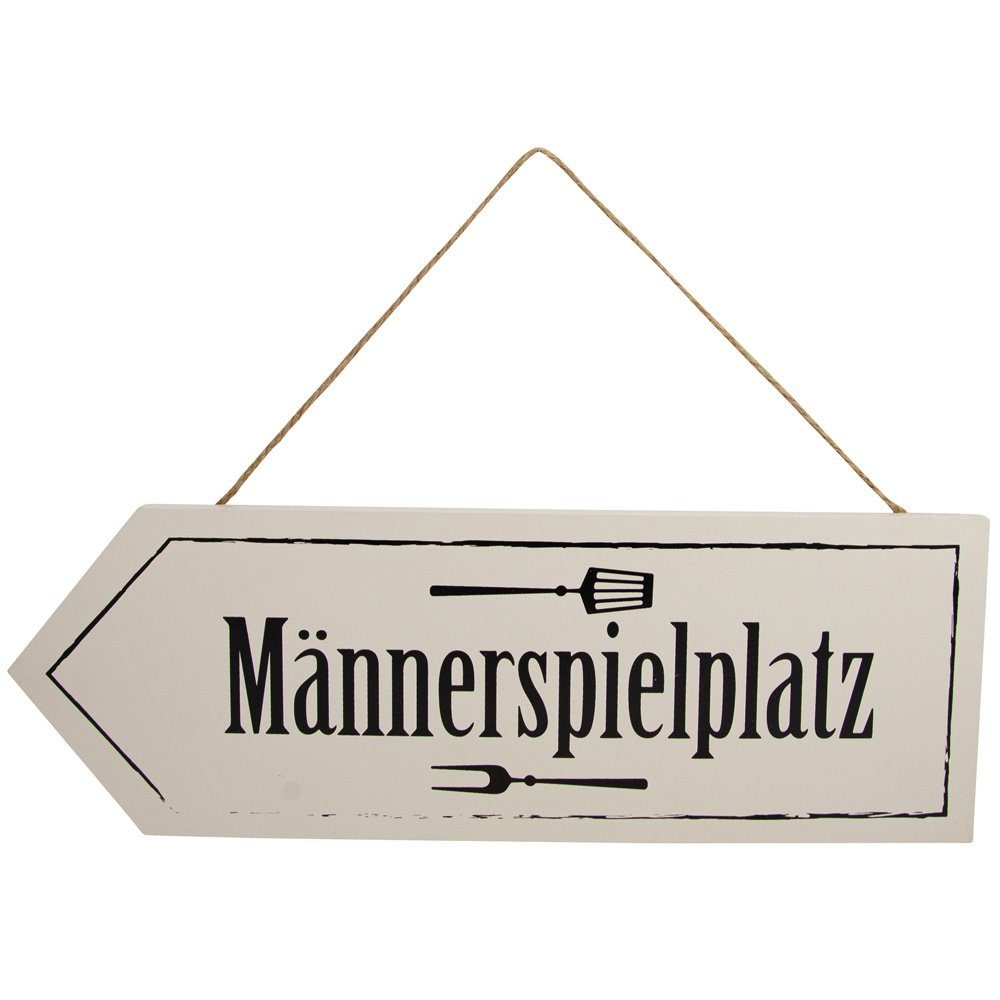 RIFFELMACHER & WEINBERGER Deko-Schriftzug Riffelmacher Holz Dekoschild 'Männerspielplatz' 40