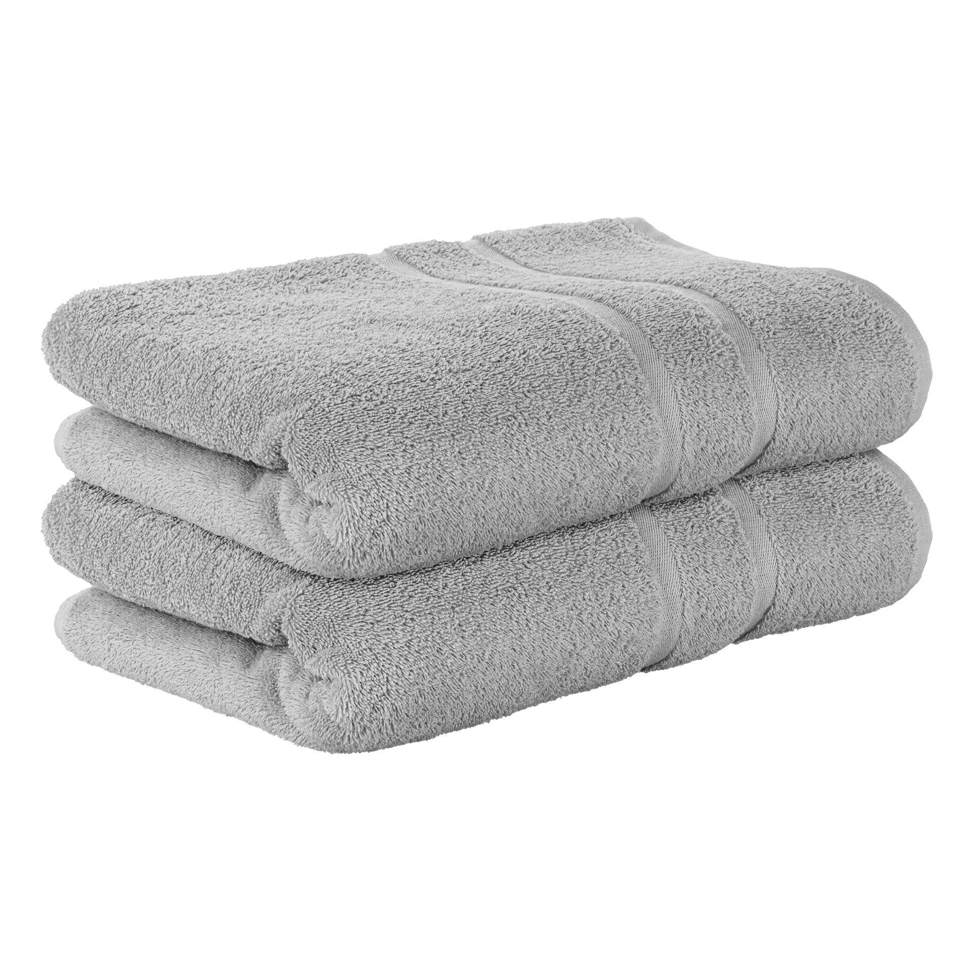 StickandShine Handtuch 2er Set Premium Frottee Handtuch 50x100 cm in 500g/m² aus 100% Baumwolle (2 Stück), 100% Baumwolle 500GSM Frottee Hellgrau