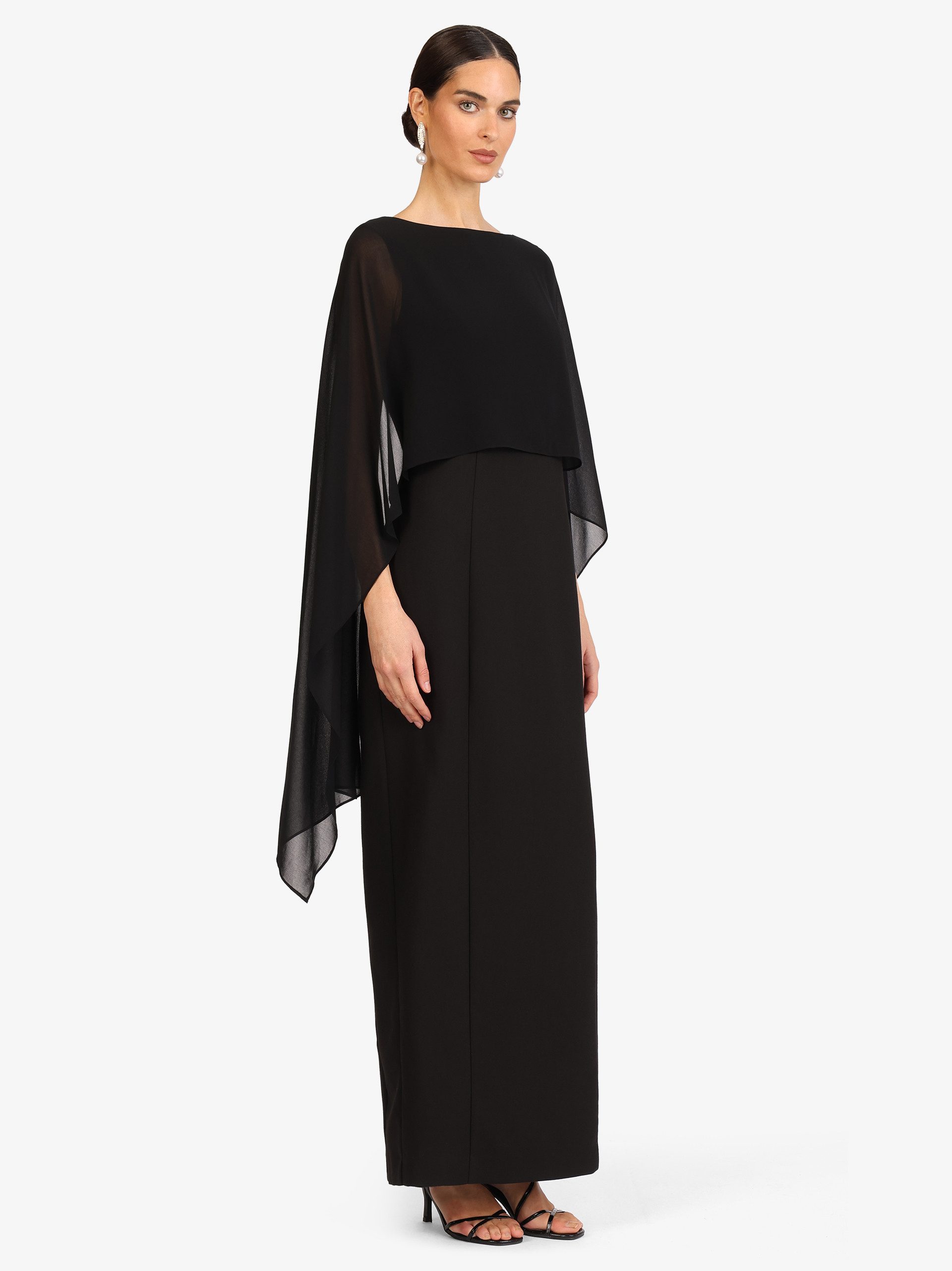 Kraimod Abendkleid mit Tüllärmeln und tiefem Rückenausschnitt