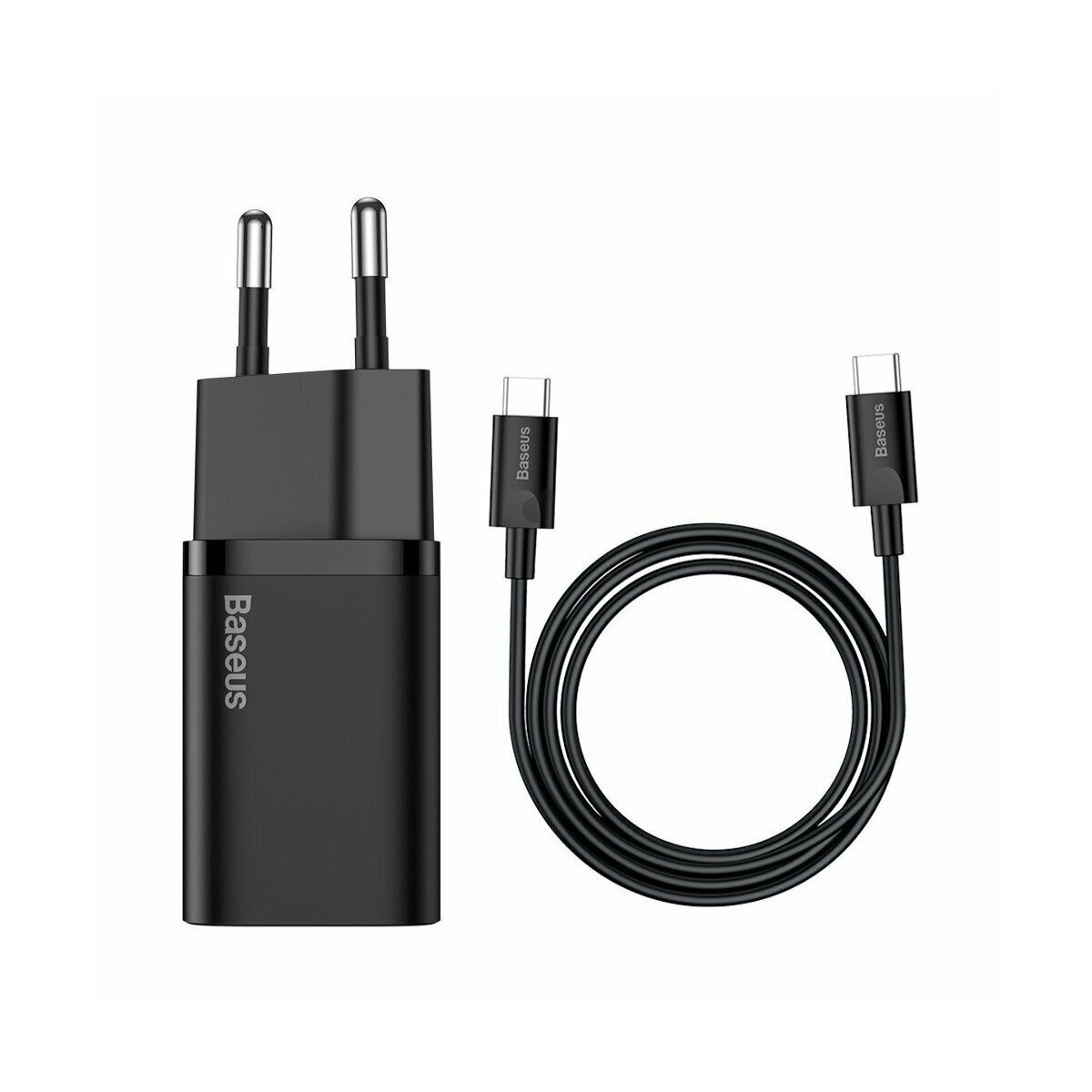 Baseus Baseus Schnellladegerät 1C 25W mit USB-C Kabel für USB-C 1m schwarz Smartphone-Kabel