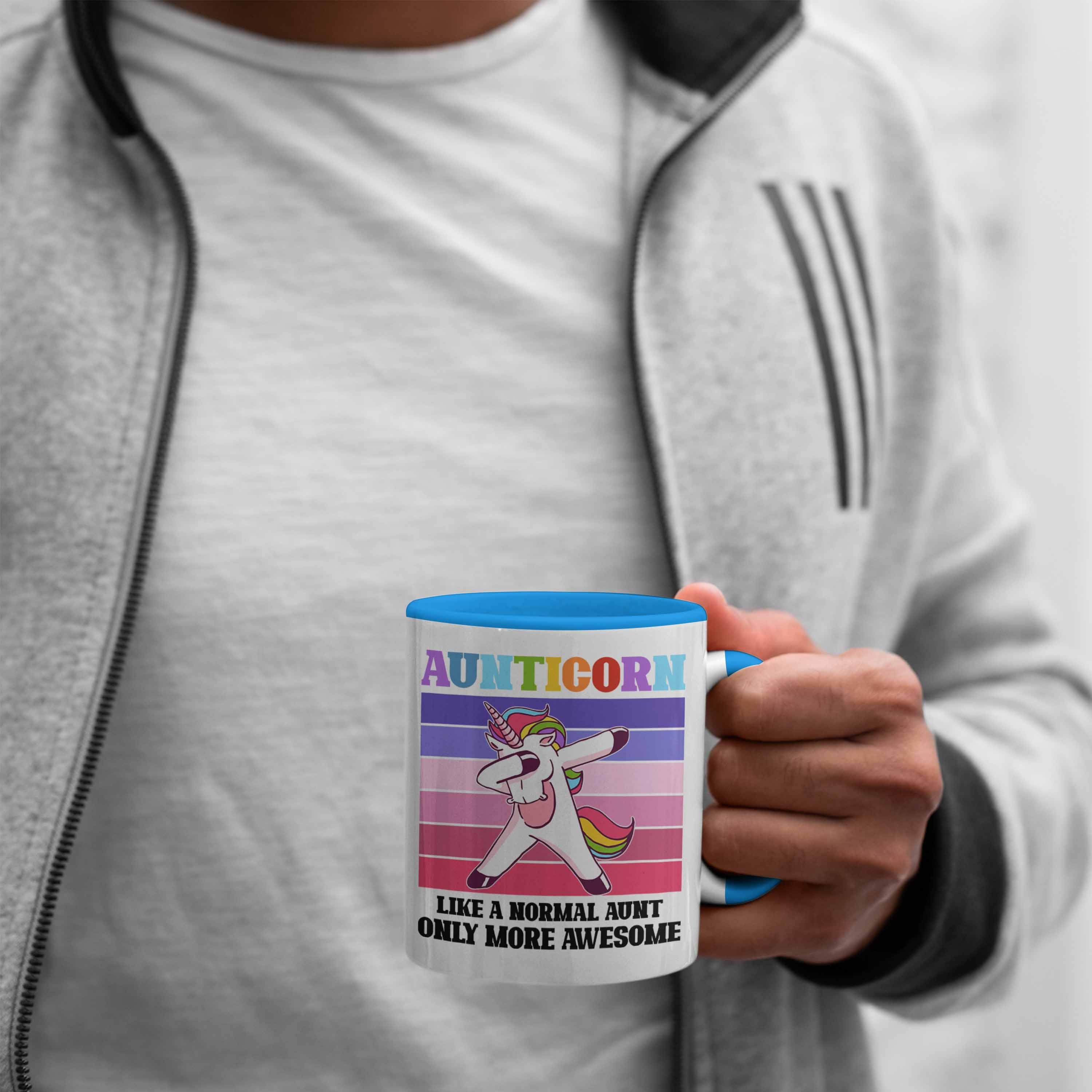 Geschenkidee - Tante für Lustiger Tasse Trendation Tante Blau Aunticorn Trendation Geschenk Beste Spruch Tasse