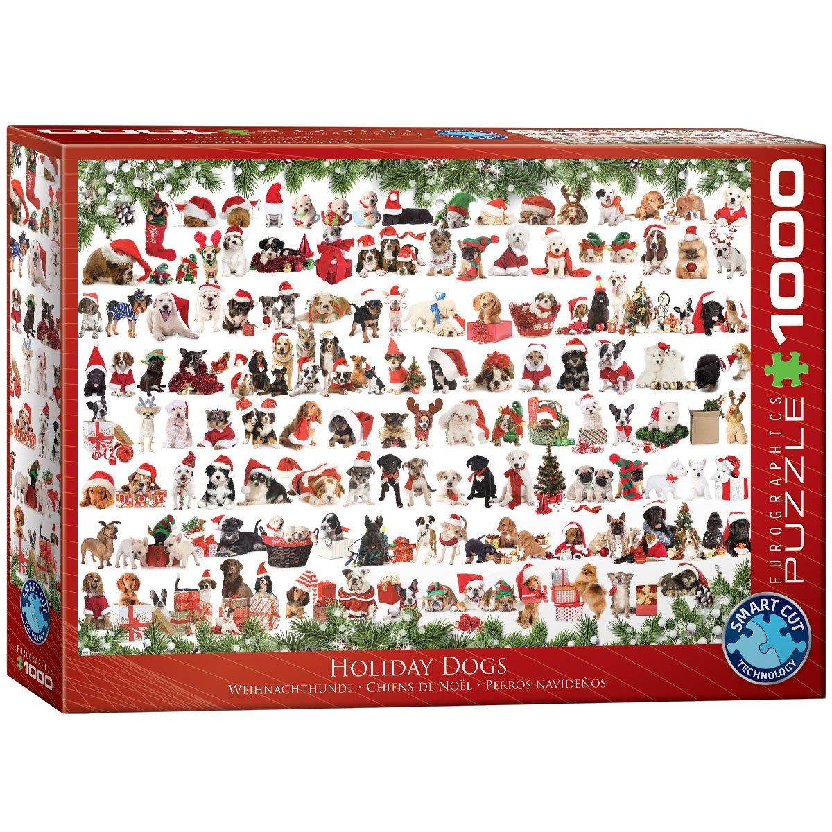 EUROGRAPHICS Puzzle EuroGraphics 6000-0939 Weihnachtshunde Puzzle, 1000 Puzzleteile