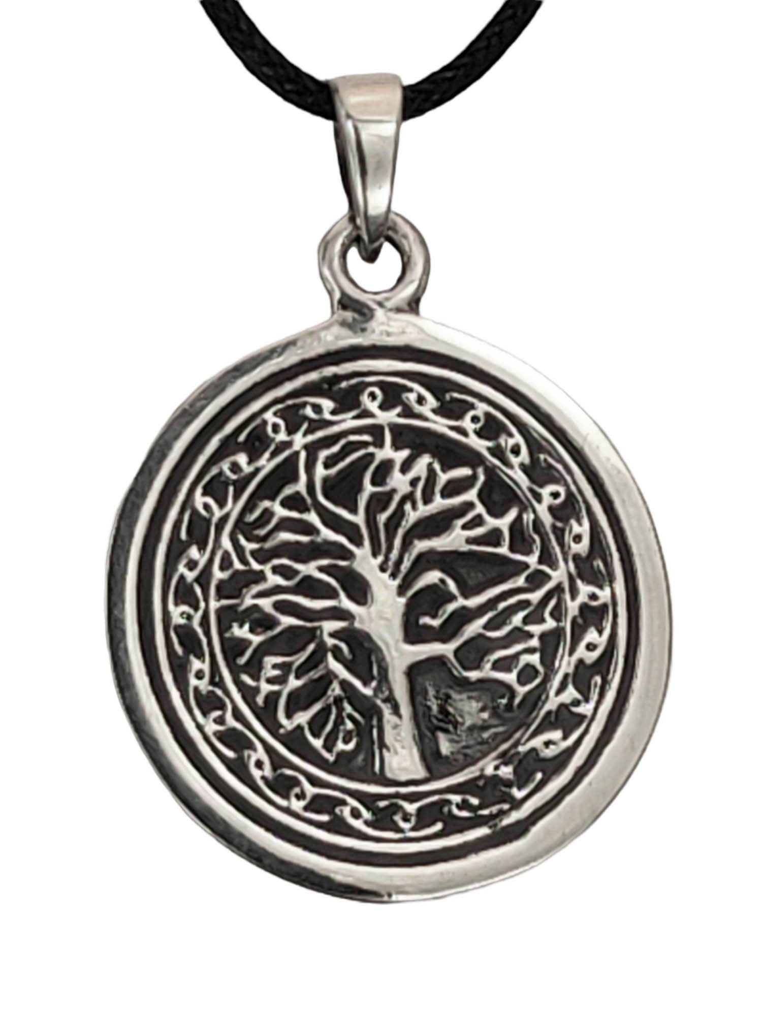 925 Kiss Baum of Lebens Kettenanhänger Silber des Yggdrasil Leather Lebensbaum Anhänger