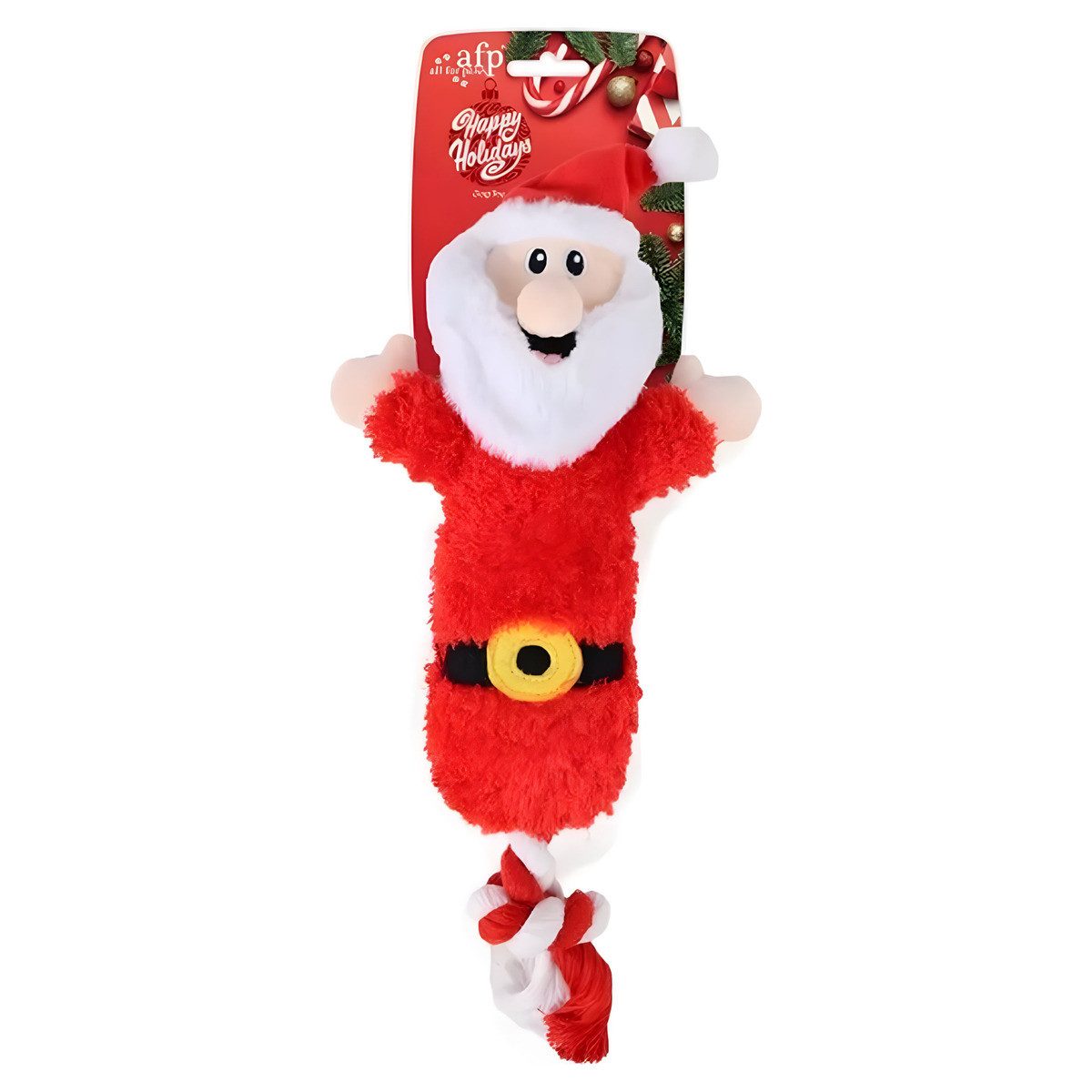 all for paws Tierkuscheltier Hundespielzeug Happy Holidays Merry Tug & Fetch Weihnachtsmann