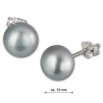 SilberDream Paar Ohrstecker SilberDream Ohrringe 9,5mm für Damen (Ohrstecker), Damen Ohrstecker aus 925 Sterling Silber, Farbe: silber, grau