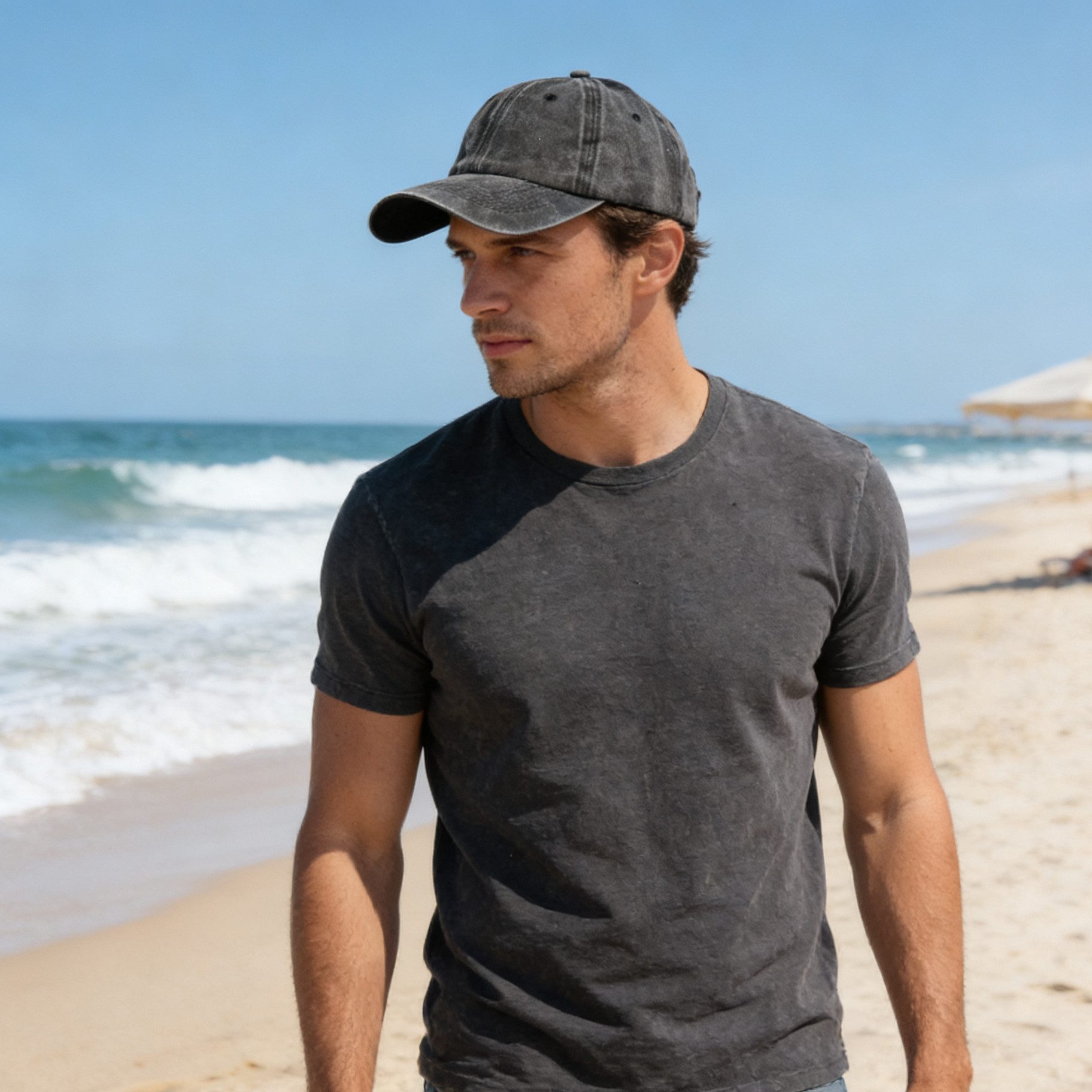 MIRROSI Baseball Cap Vintage in washed Look aus 100% Baumwolle Unifarbe (Outdoor Cap, Feldmütze, Kappe) Atmungsaktiv, Einheitsgröße, Unisex, Damen Herren