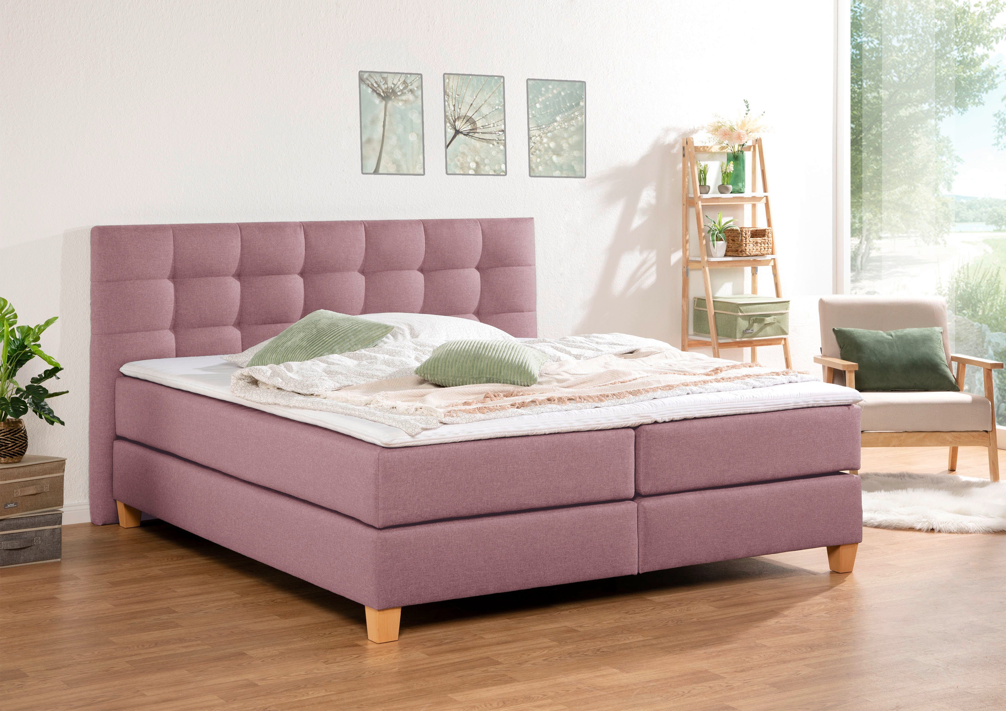 Home affaire Boxspringbett "Moulay" inkl. Topper, in Überlänge 220 cm, 3 Hä günstig online kaufen