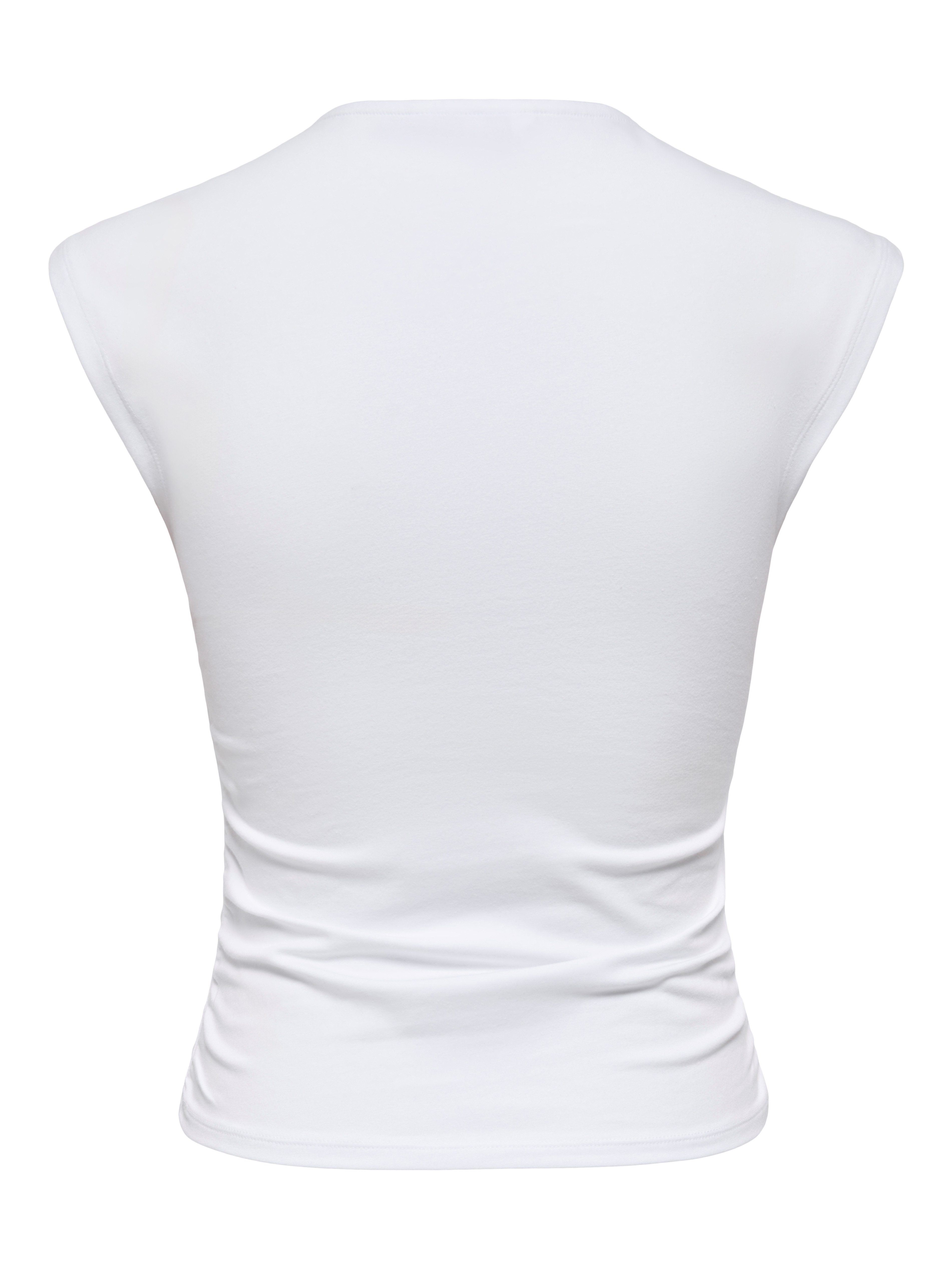 ONLY Shirttop ONLMIRA CAPSL RUCHING TOP JRS NOOS Baumwollmischung, regular fit, Rundhals