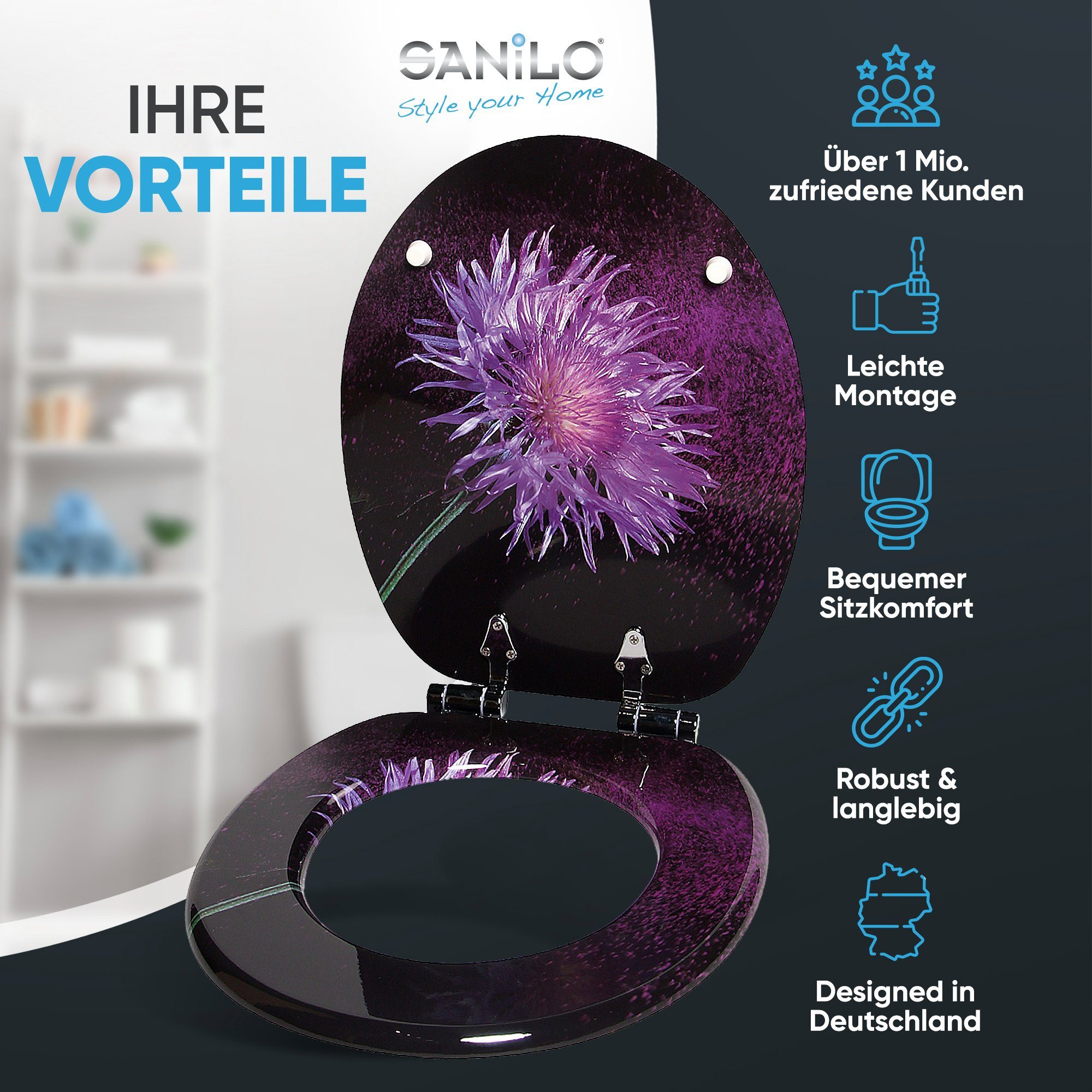 Sanilo WC-Sitz Purple Dust, mit Absenkautomatik, hochwertig & modern, unive günstig online kaufen