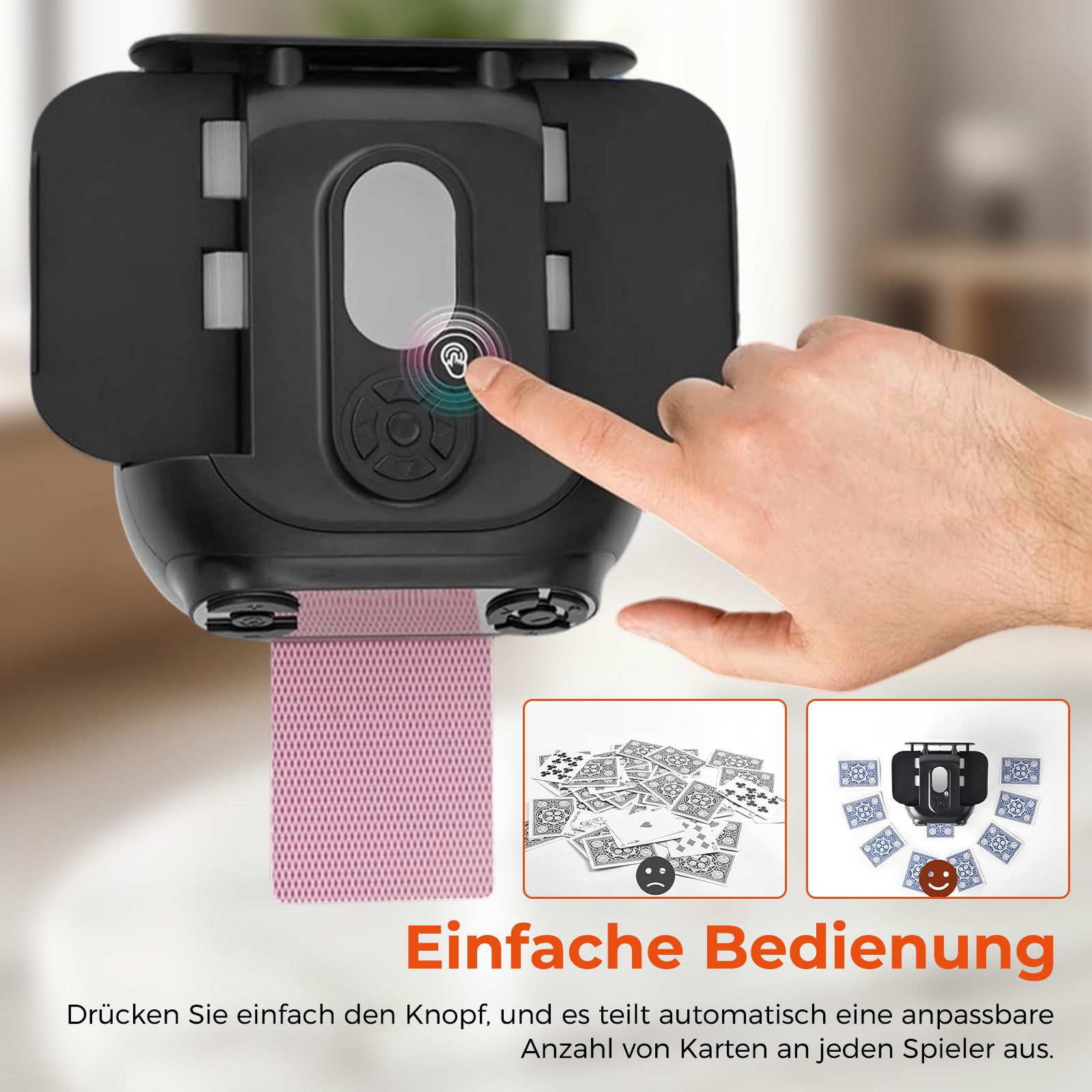 AKKEE Spiel Automatischer Kartenmischer und Dealer-Automat, Kartenmischer elektrisch