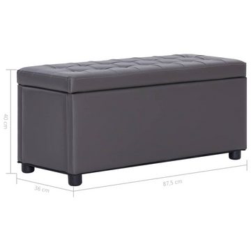 furnicato Truhenbank Ottoman mit Stauraum 87,5 cm Grau Kunstleder