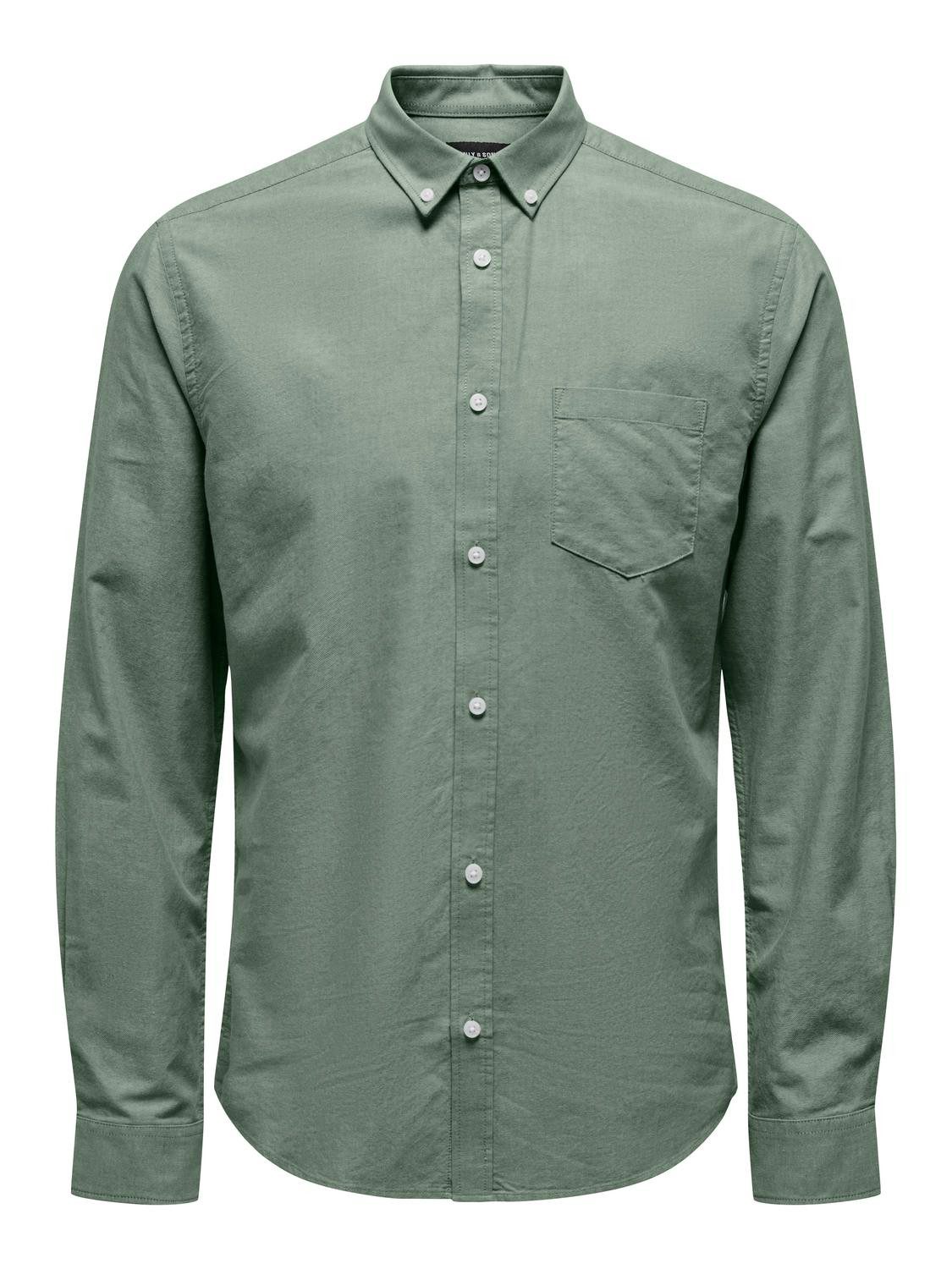ONLY & SONS Langarmhemd Slim Fit Langarm Oxford ONSALVARO SLIM LS OXFORD SH günstig online kaufen