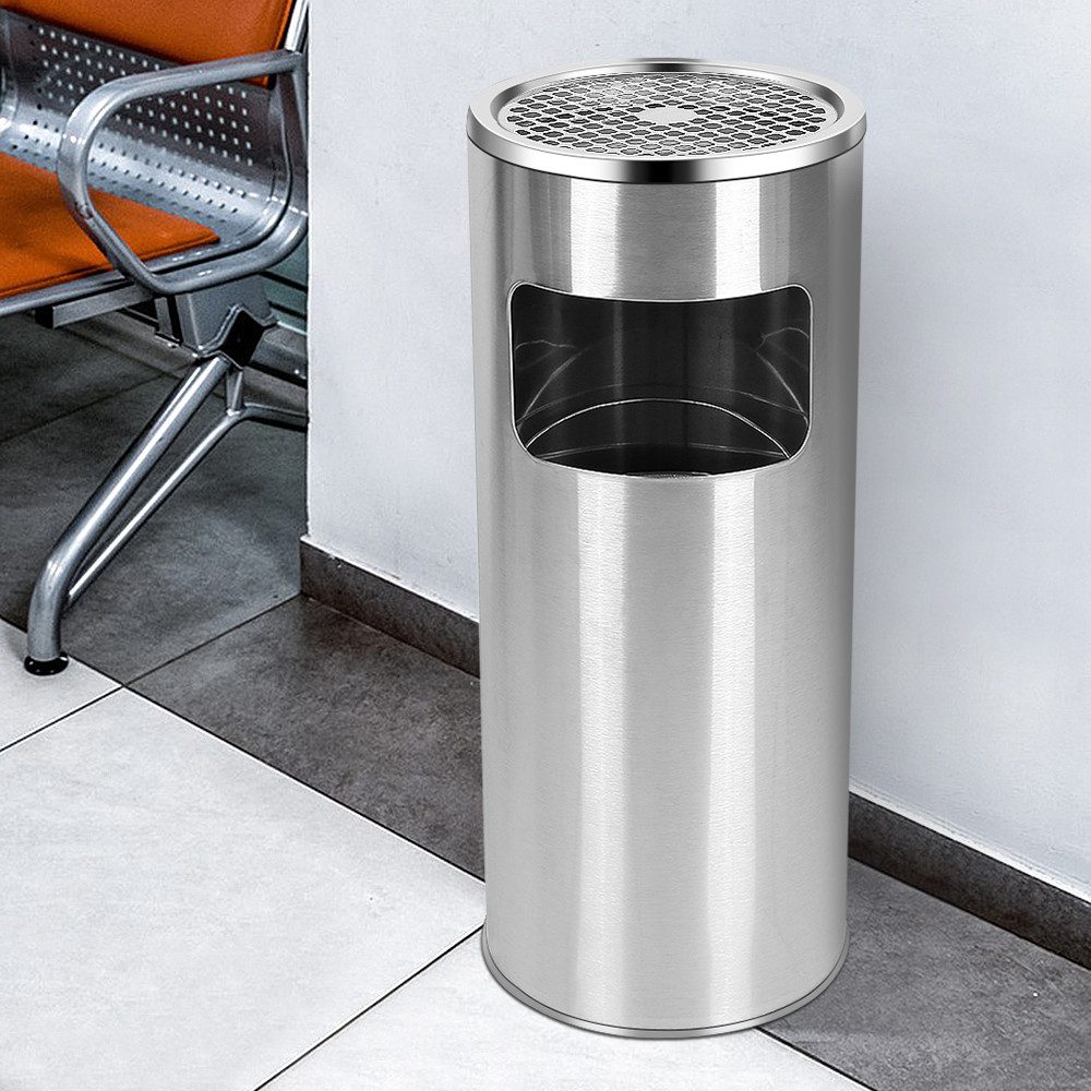 JEOBEST Mülleimer Aschenbecher Abfalleimer mit Inneneimer, Edelstahl Standaschenbecher – Bild 5 von 5