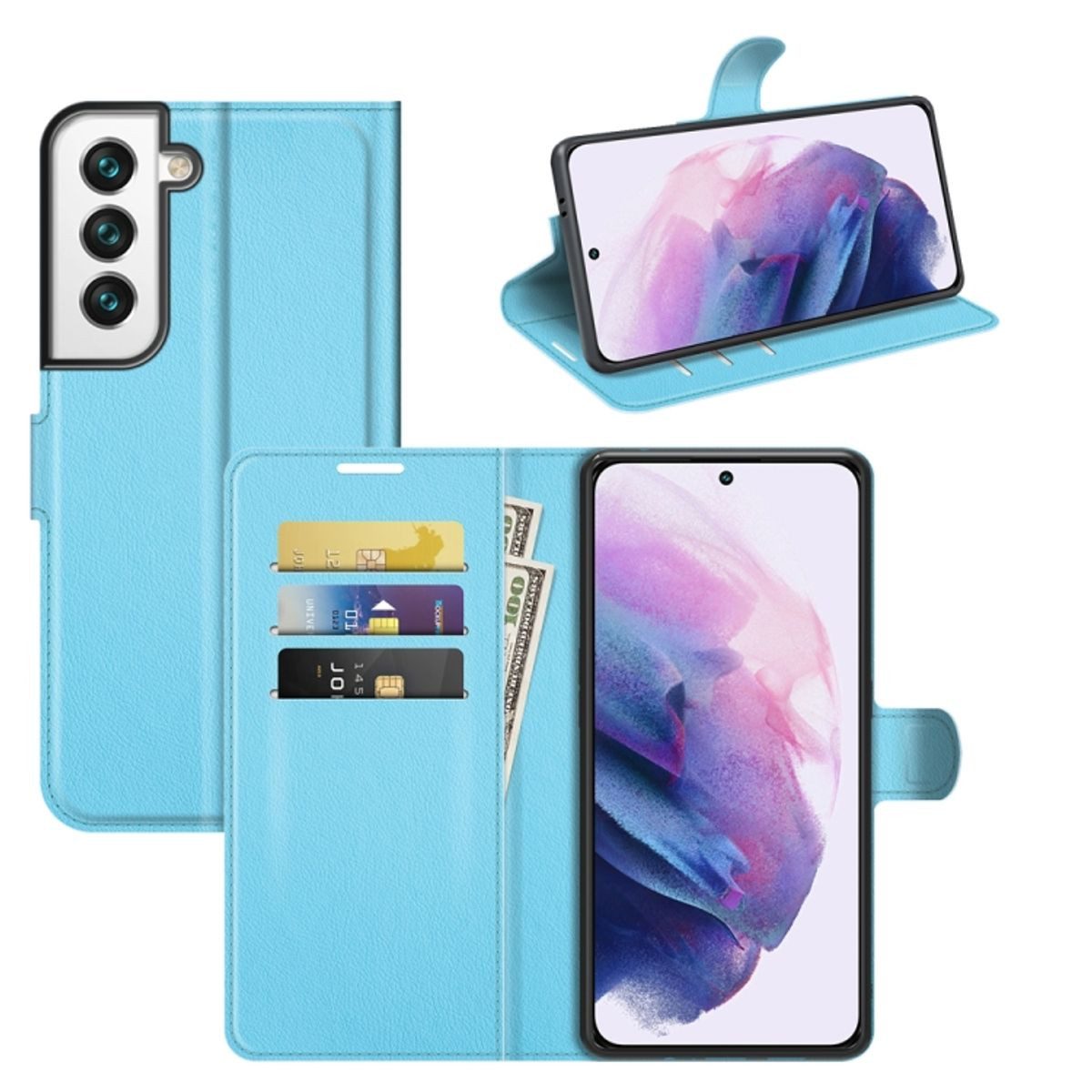 König Design Handyhülle Samsung Galaxy S22 5G, Schutzhülle Schutztasche Case Cover Etuis Wallet Klapptasche Bookstyle