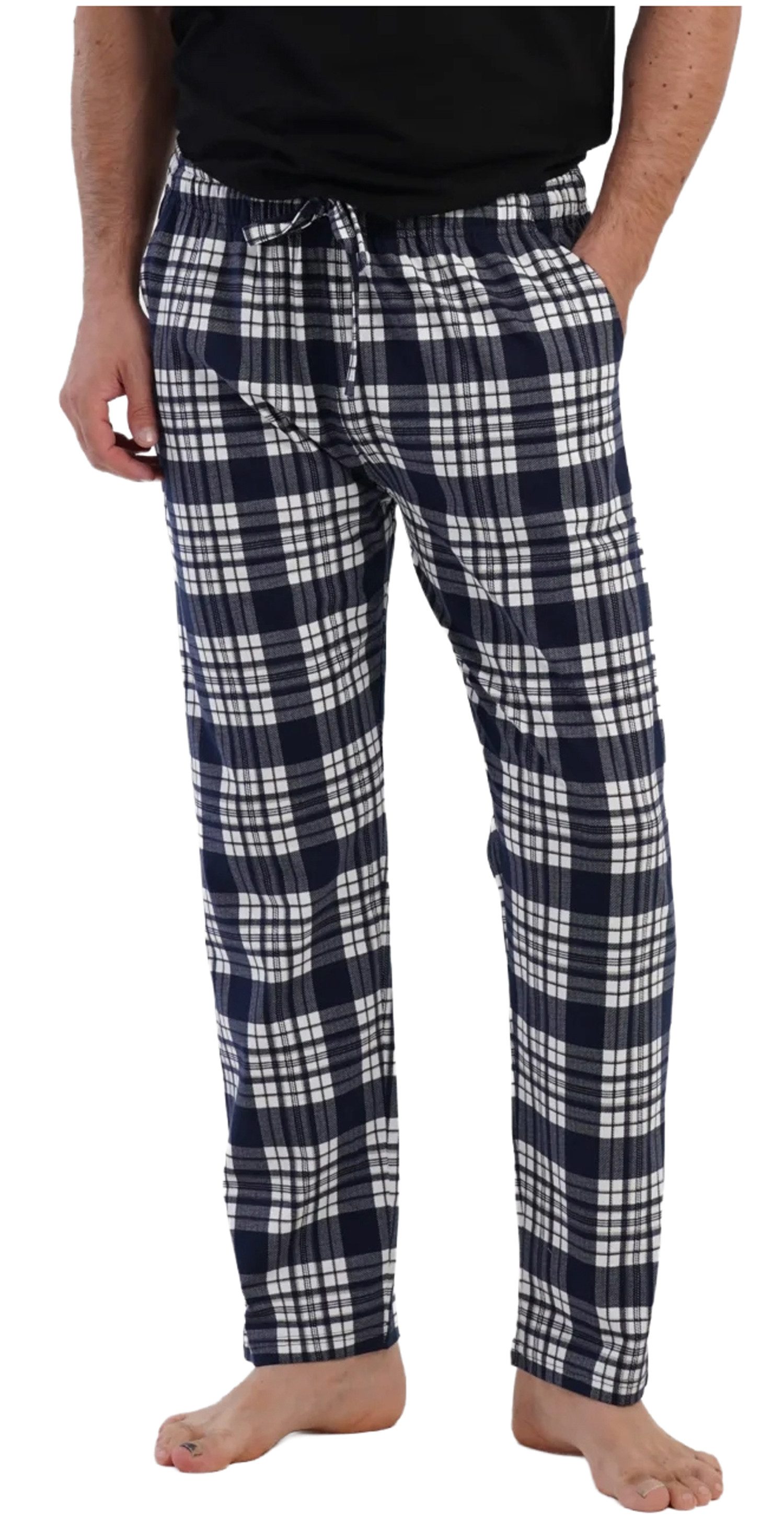 Vienetta Pyjamahose Man (1-tlg., 1-teilig) Herren Schlafhose lang Relaxhose Homewearhose Baumwolle große Größen