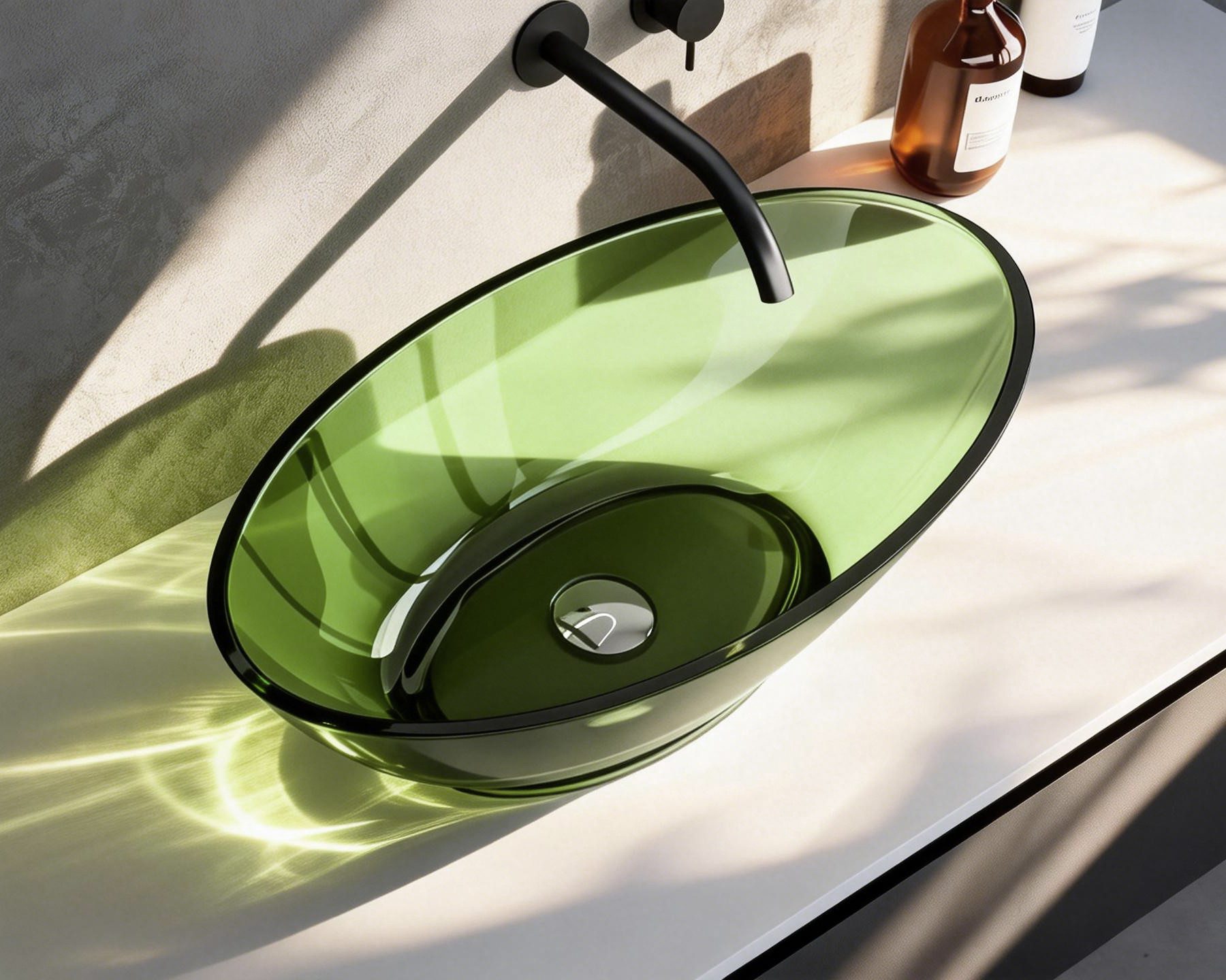 doporro Waschbecken Waschtisch Aufsatzwaschbecken Oval Waschschale aus Mineral/Harz Col807, leichte Reinigung