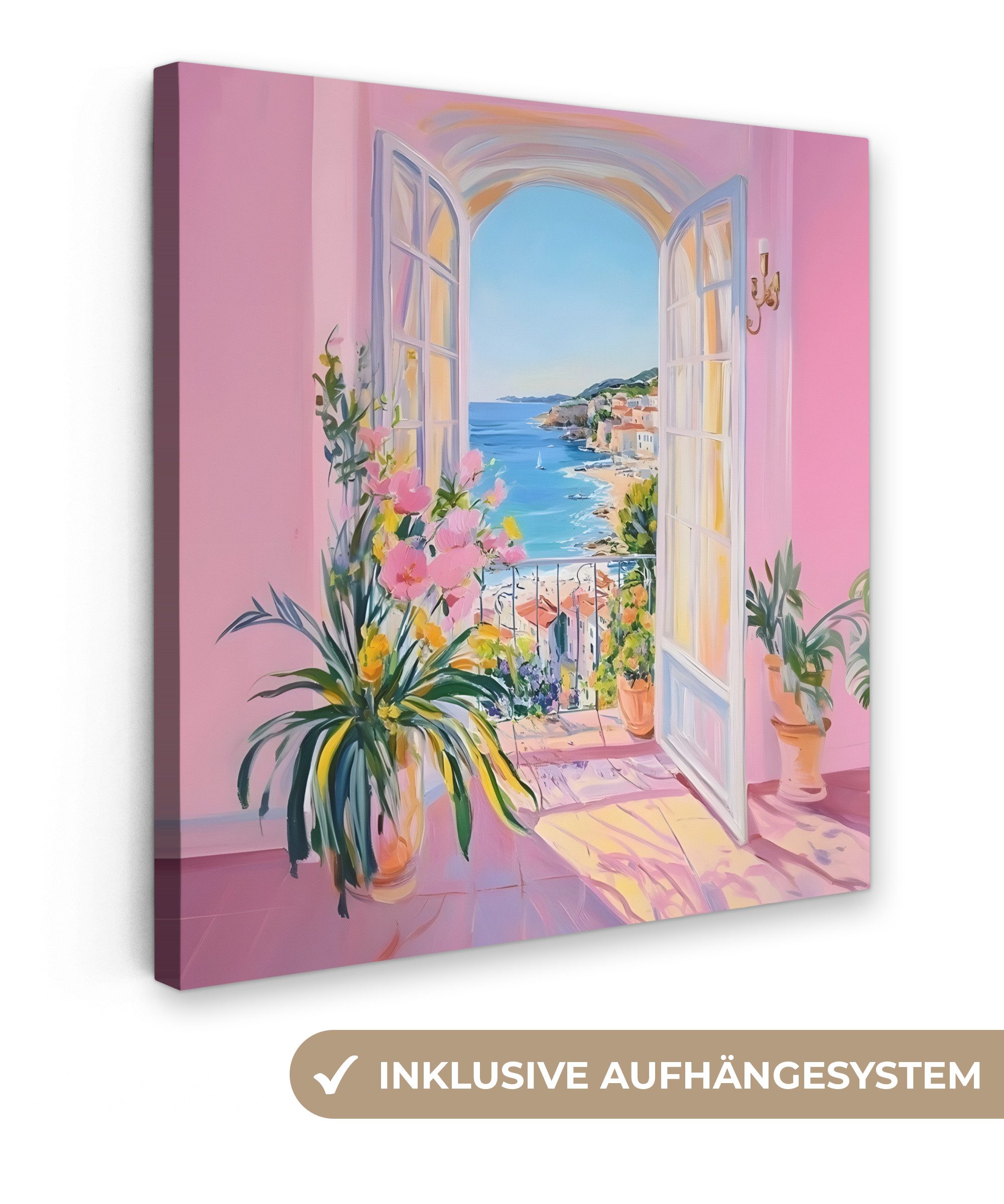 OneMillionCanvasses® Leinwandbild Rosa - Außen - Farbe, Fotodruck (1 St), W günstig online kaufen
