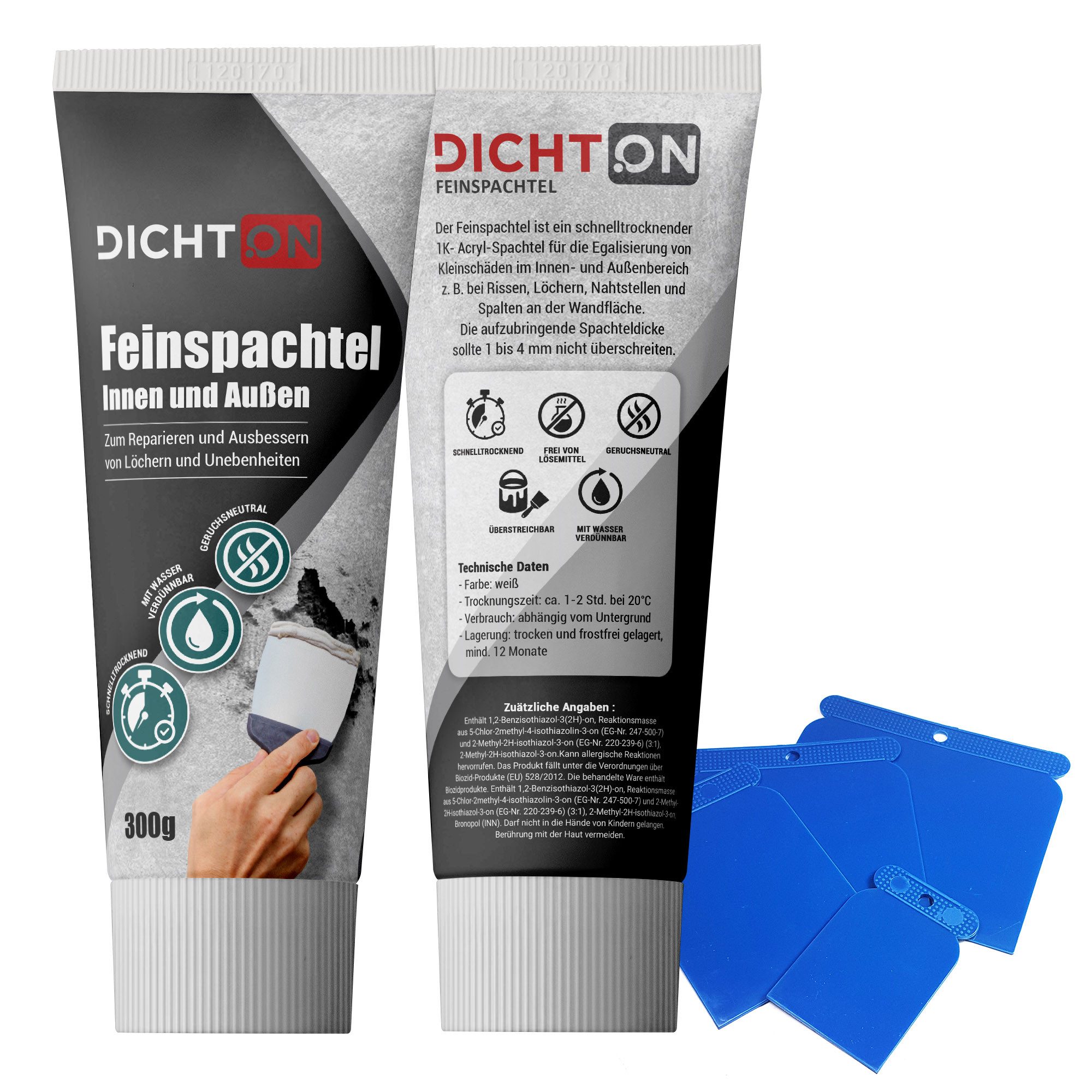 DICHTON Spachtelmasse D.60W Feinspachtel, 300g zum reparieren & ausbessern günstig online kaufen
