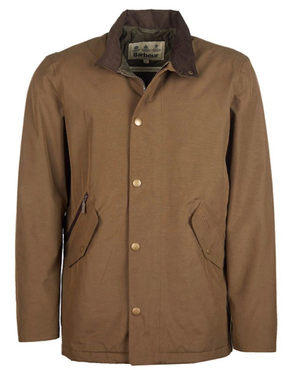 Barbour Outdoorjacke BARBOUR Chester Jacke Herren Dark Sand wasserdicht (1-St)