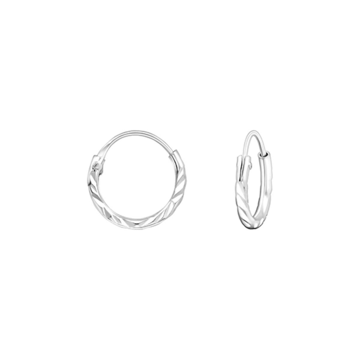 Order & Smile Schmuck Paar Creolen Kleine Creolen Silber 925 Ohrringe „Diamond Cut“