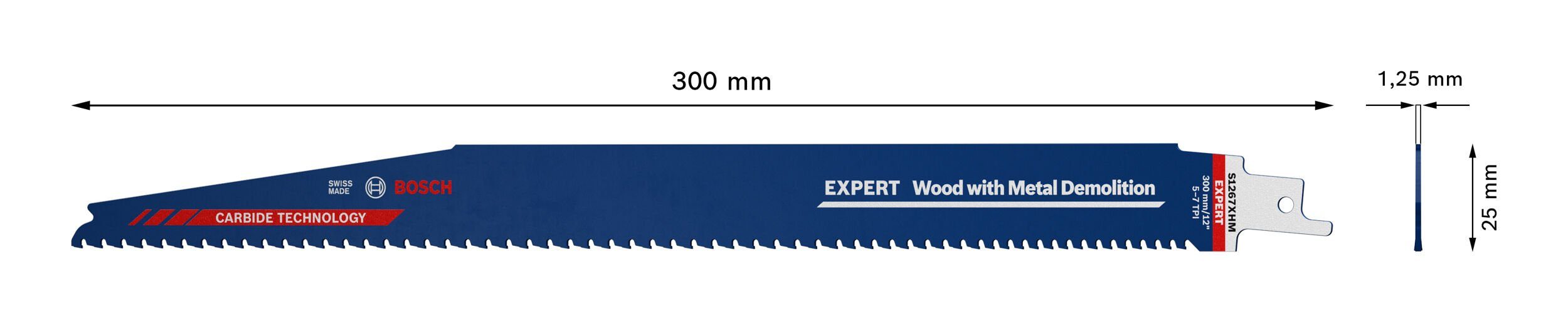 Säbelsägeblatt S Demolition Endurance Expert XHM for Wood Metal BOSCH and Demolition, 1267 Wood Expert with Metal