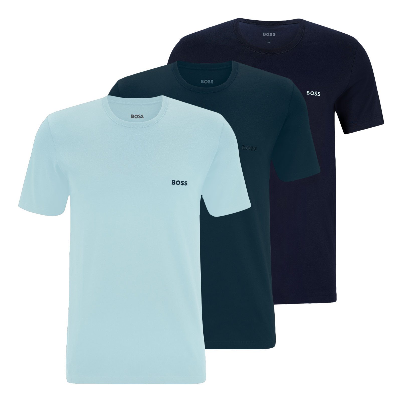 BOSS Unterziehshirt Classic T-Shirt (3-St) mit fein geripptem Rundhalsaussc günstig online kaufen