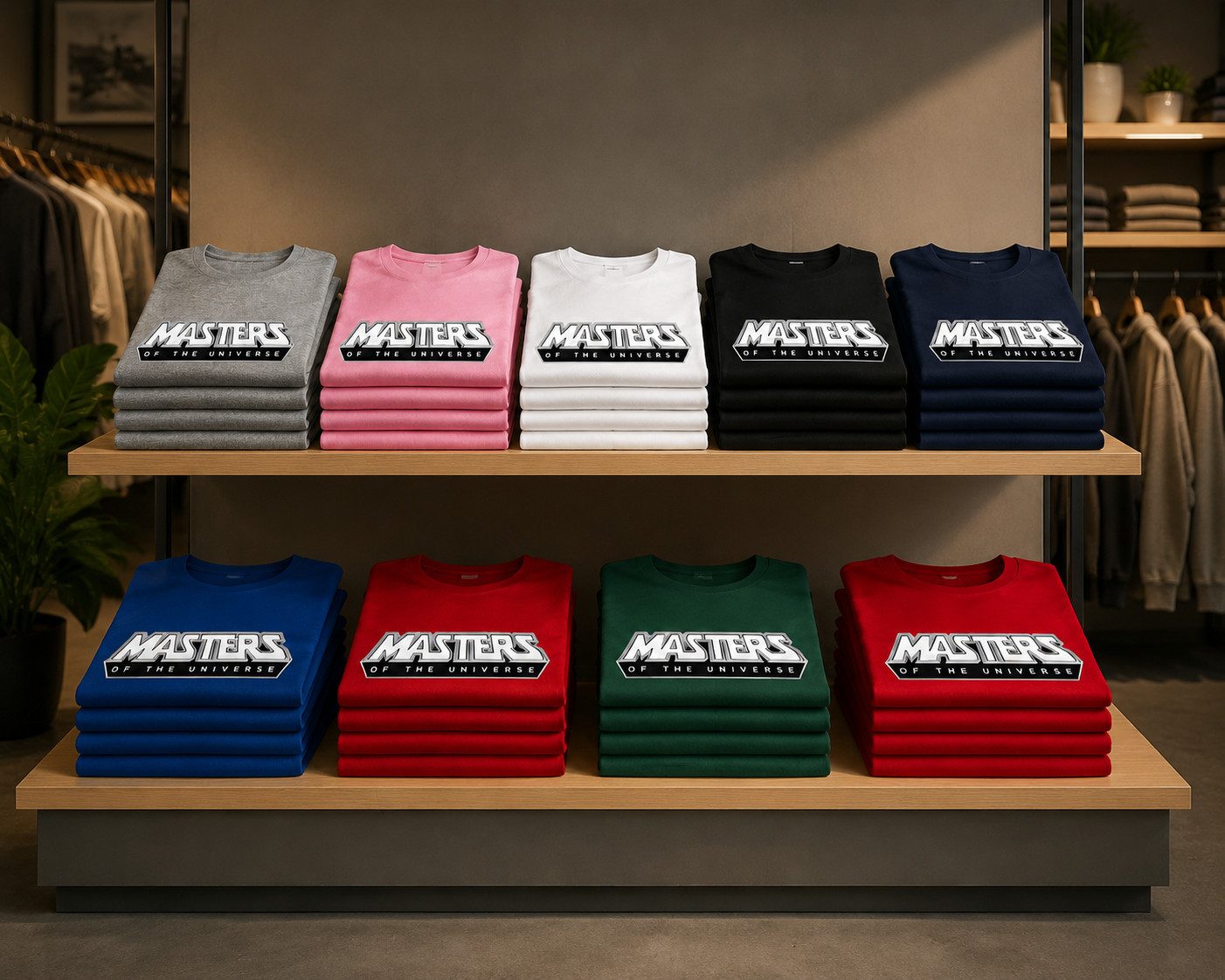 Blondie & Brownie T-Shirt MOTU Damen T Shirt Retro Logo Print Rundhals Baumwolle (Einzelstück, Einzelartikel) MOTU D Tee Retro Logo Rundhals Print