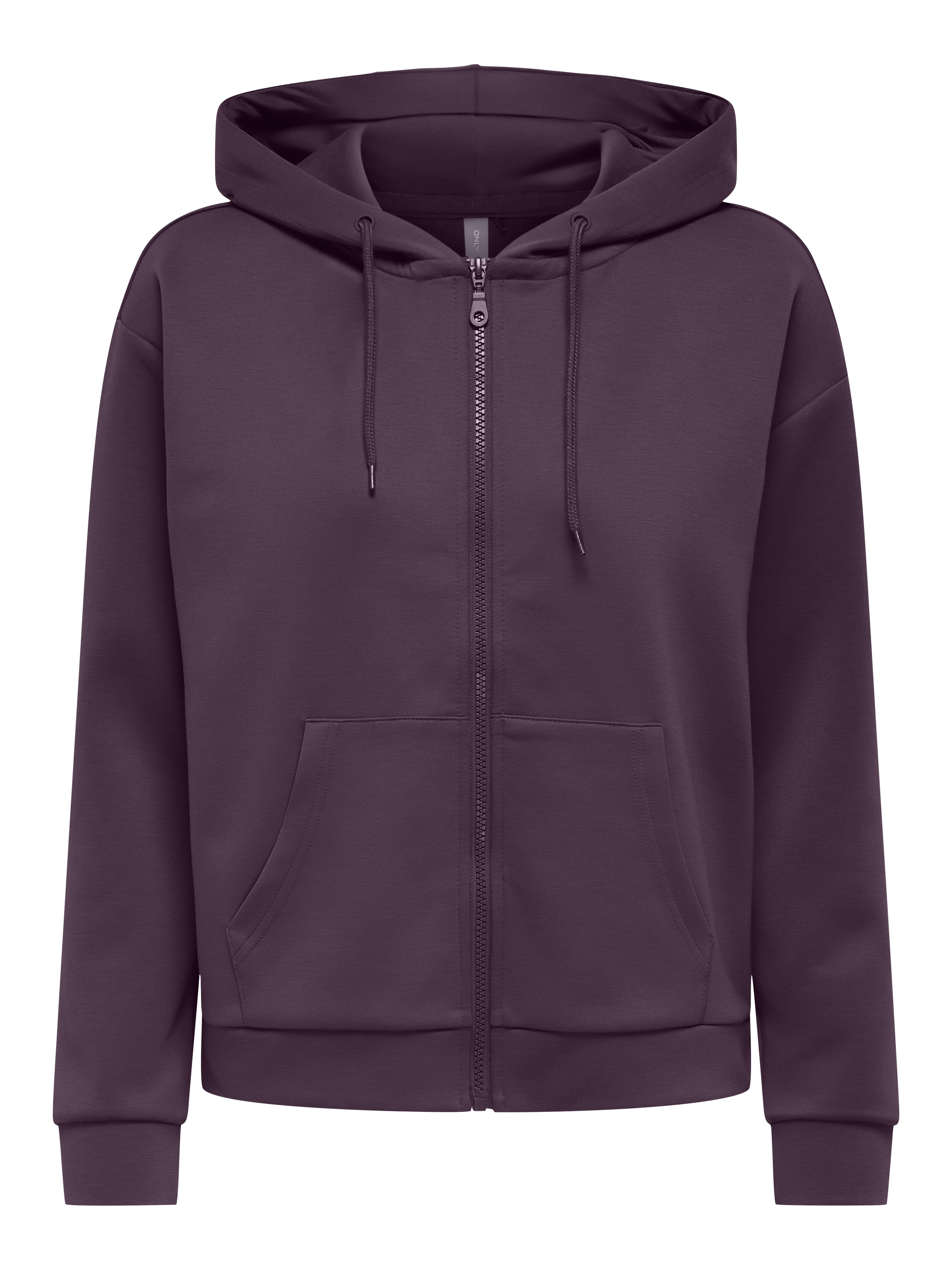 ONLY Play Kapuzensweatshirt ONPLOUNGE LIFE HOOD FZ LS SWT NOOS aus Polyester, Viskose und Elasthan, Regular Fit, mit Reißverschluss