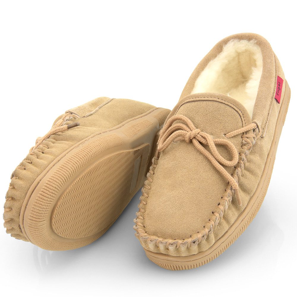 Reissner Lammfelle Hausschuhe Lammfell Modell MOCCASIN Hausschuh – Bild 2 von 2