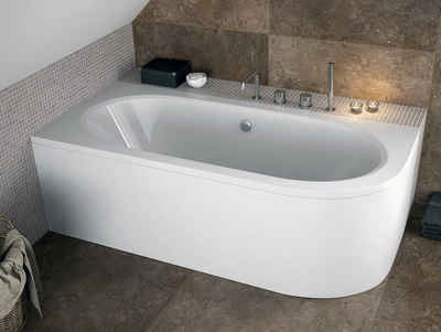 KOLMAN Badewanne Eckbadewanne Avita 150x75, (Links/Rechts), Acrylschürze Styroporverkleidung, Ablauf VIEGA & Füße GRATIS