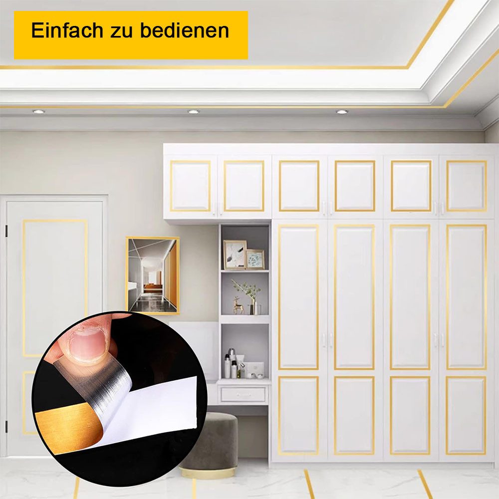 TUWENA Schneckenkante 3 Rollen Metallband Selbstklebend Leiste, 5mmX50m, 3-St. – Bild 4 von 5